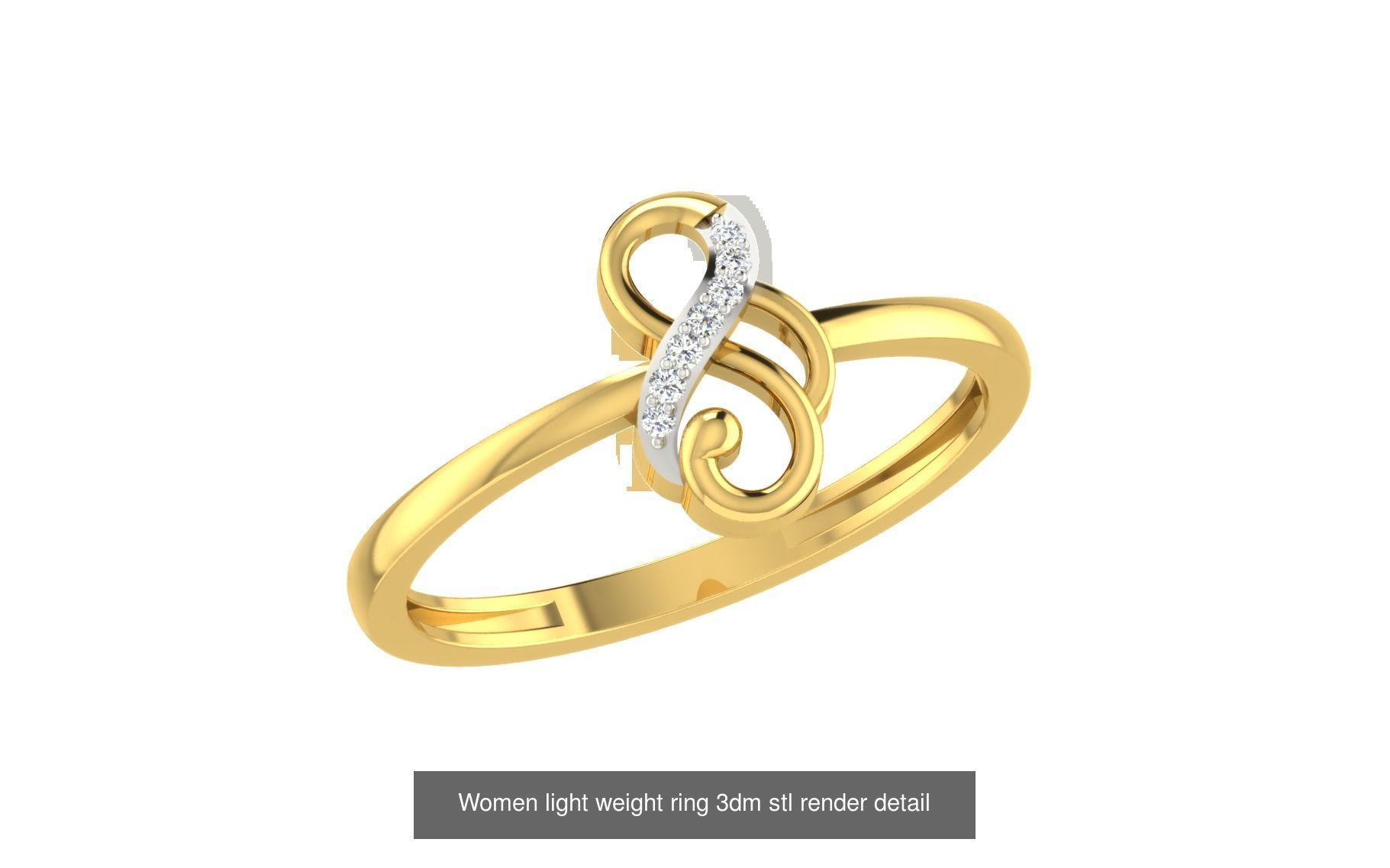 142 Women light weight ring 3dm stl render detail 3D print model 3D Model Collection_42
