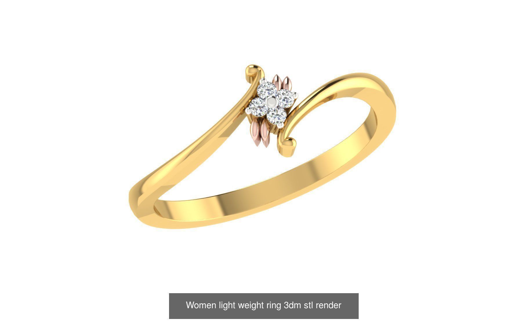 142 Women light weight ring 3dm stl render detail 3D print model 3D Model Collection_112