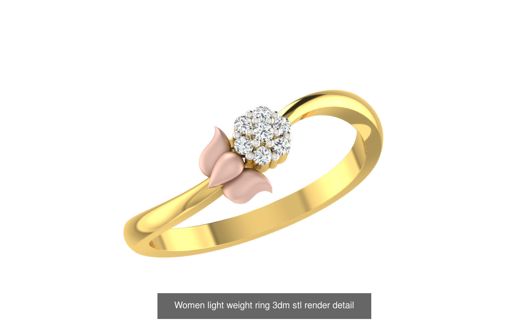 142 Women light weight ring 3dm stl render detail 3D print model 3D Model Collection_157