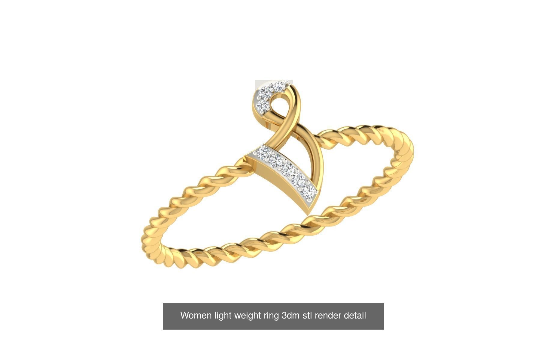 142 Women light weight ring 3dm stl render detail 3D print model 3D Model Collection_58