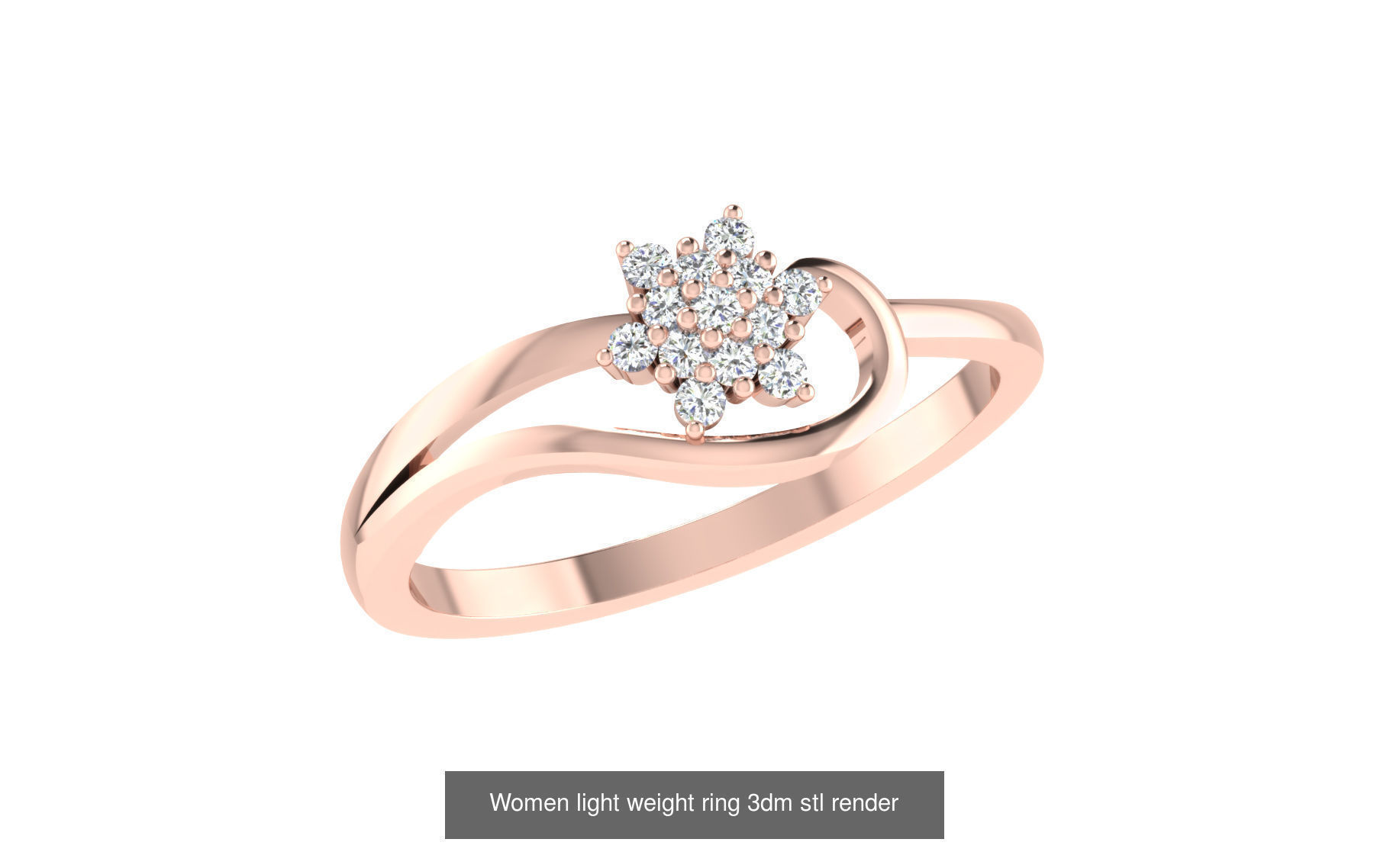 142 Women light weight ring 3dm stl render detail 3D print model 3D Model Collection_85