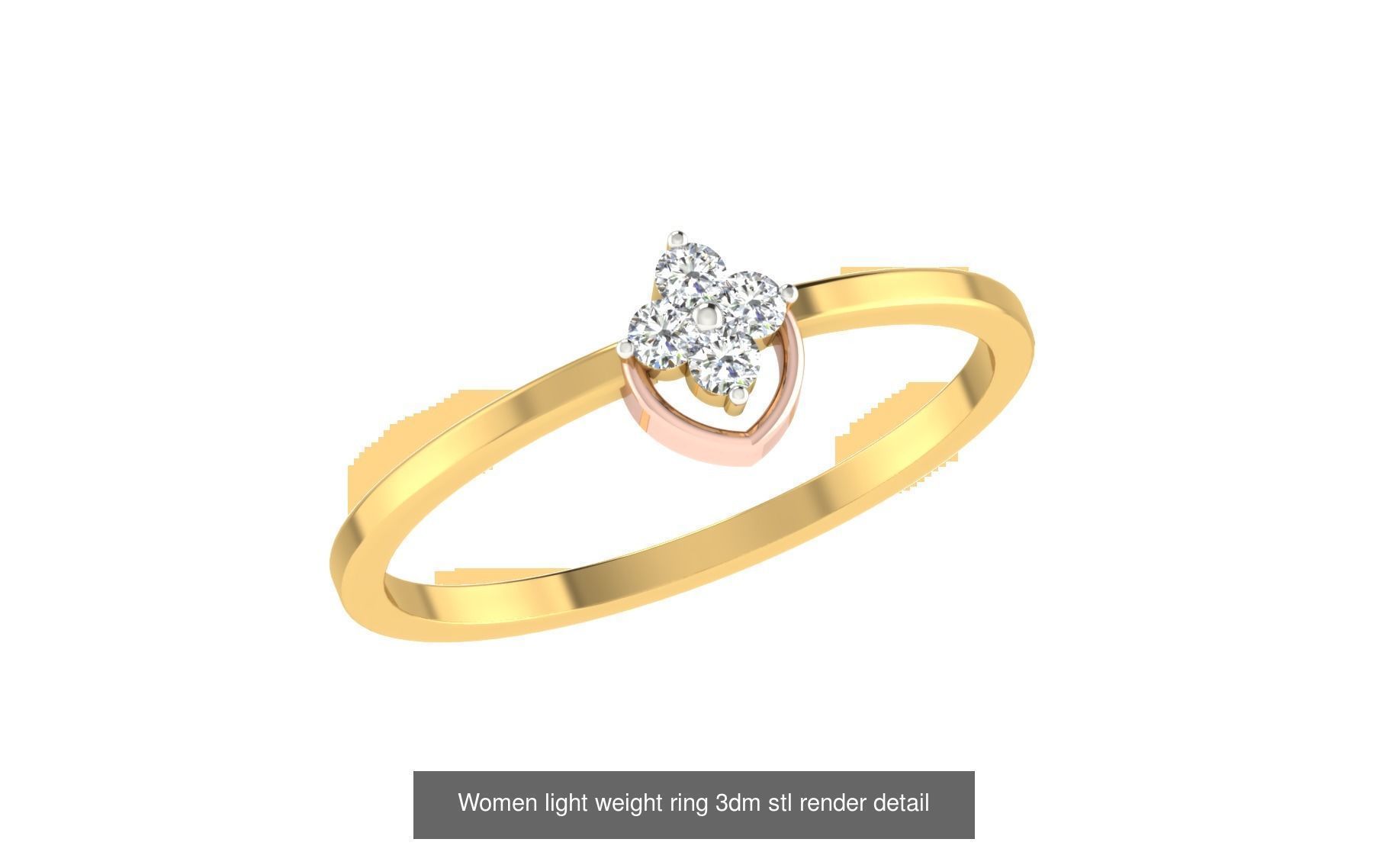 142 Women light weight ring 3dm stl render detail 3D print model 3D Model Collection_29