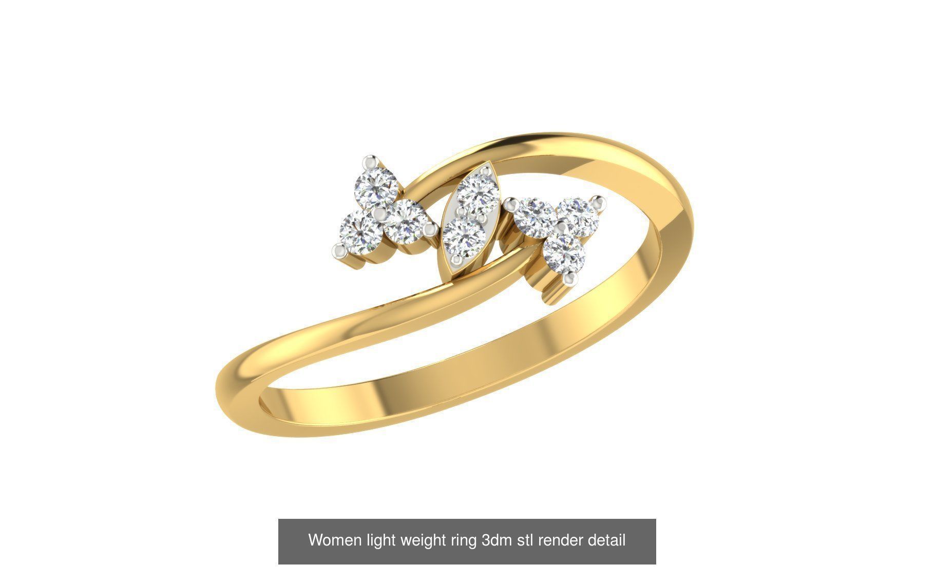 142 Women light weight ring 3dm stl render detail 3D print model 3D Model Collection_154