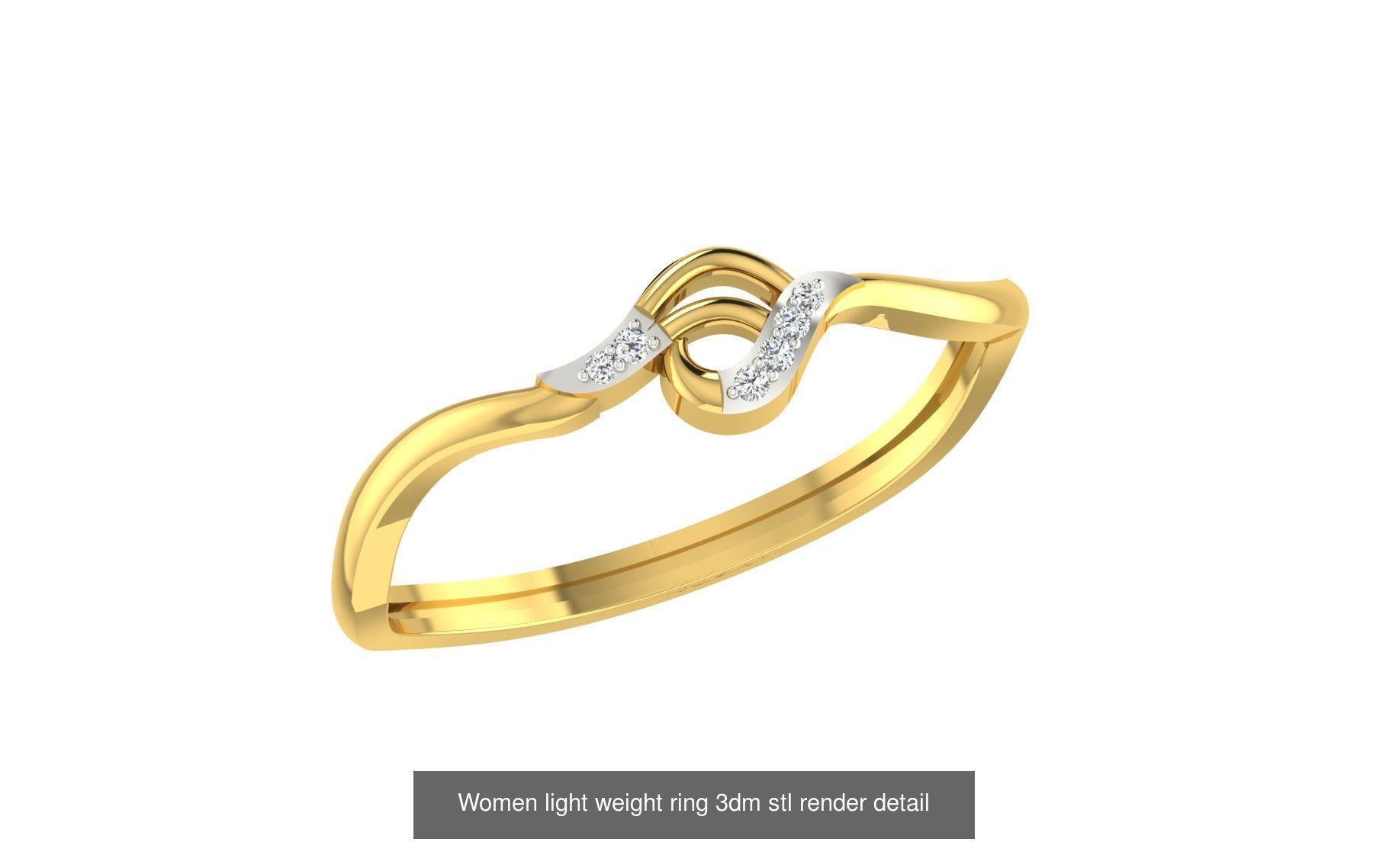 142 Women light weight ring 3dm stl render detail 3D print model 3D Model Collection_47