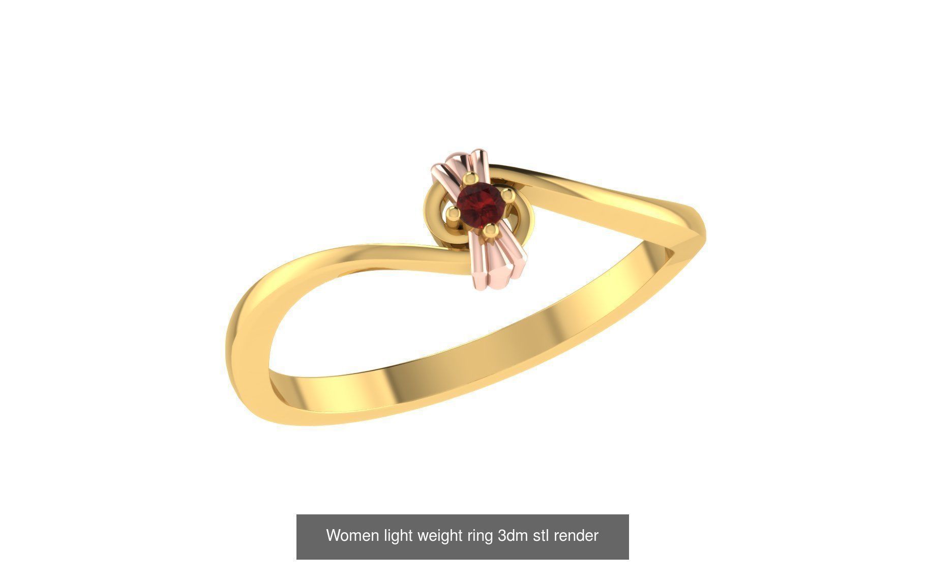 142 Women light weight ring 3dm stl render detail 3D print model 3D Model Collection_82
