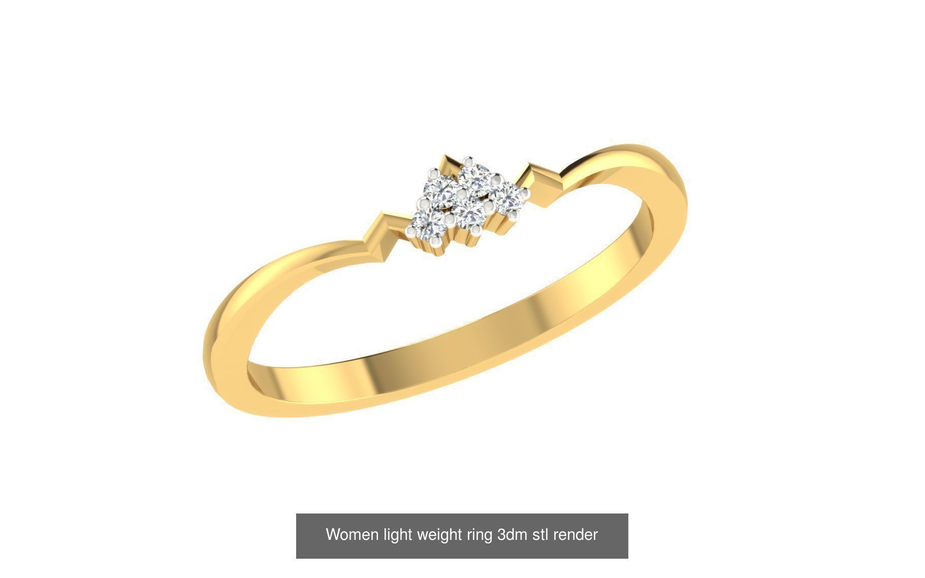 142 Women light weight ring 3dm stl render detail 3D print model 3D Model Collection_126