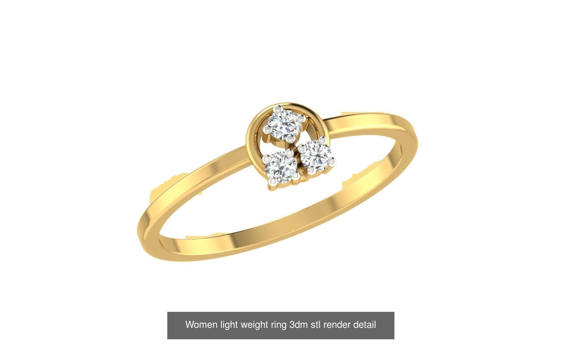 142 Women light weight ring 3dm stl render detail 3D print model 3D Model Collection_39
