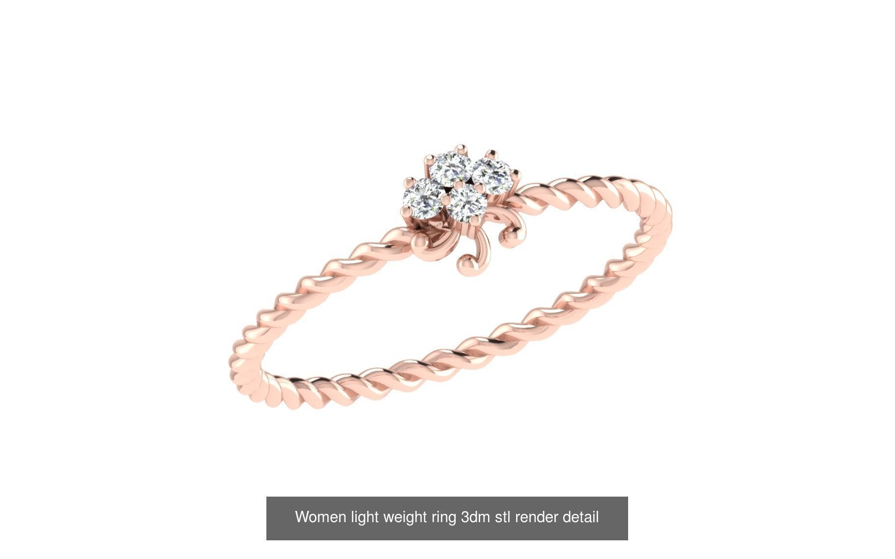 142 Women light weight ring 3dm stl render detail 3D print model 3D Model Collection_20