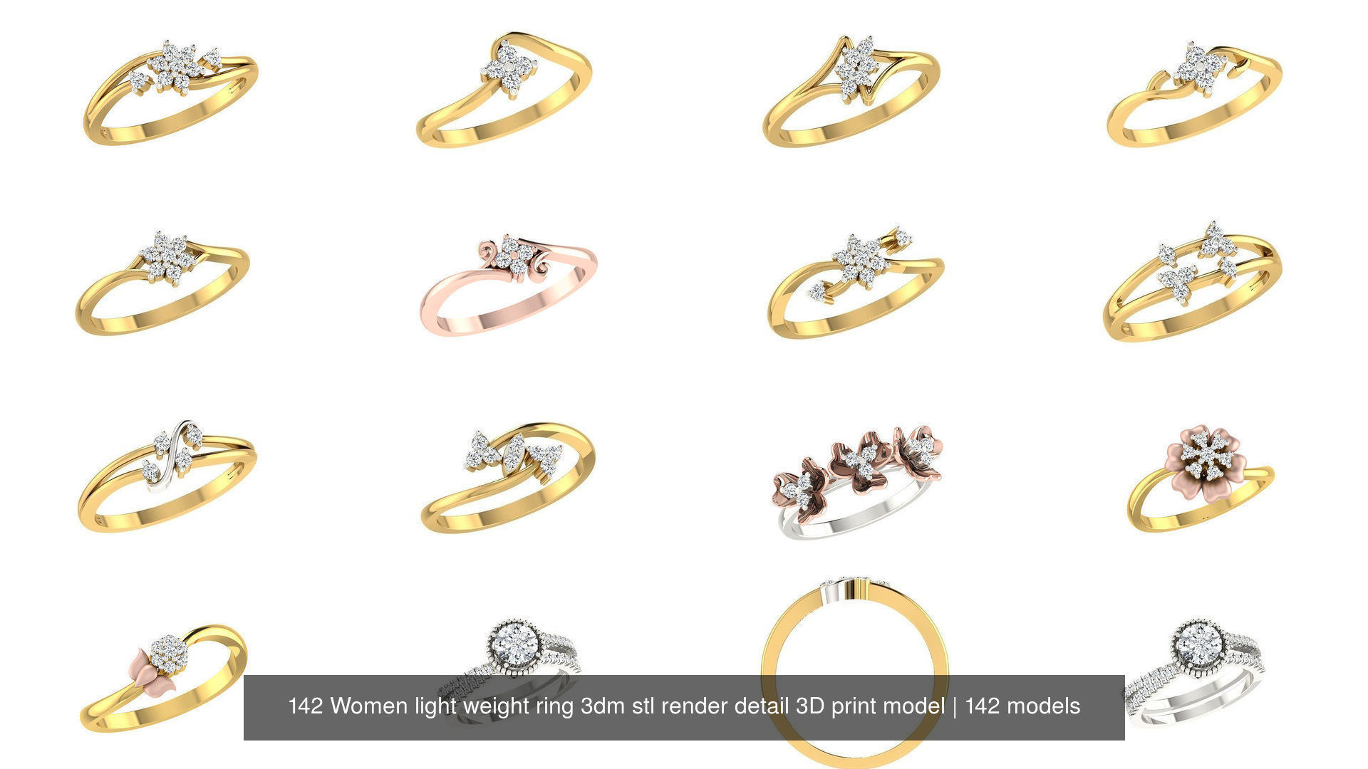 142 Women light weight ring 3dm stl render detail 3D print model 3D Model Collection_16