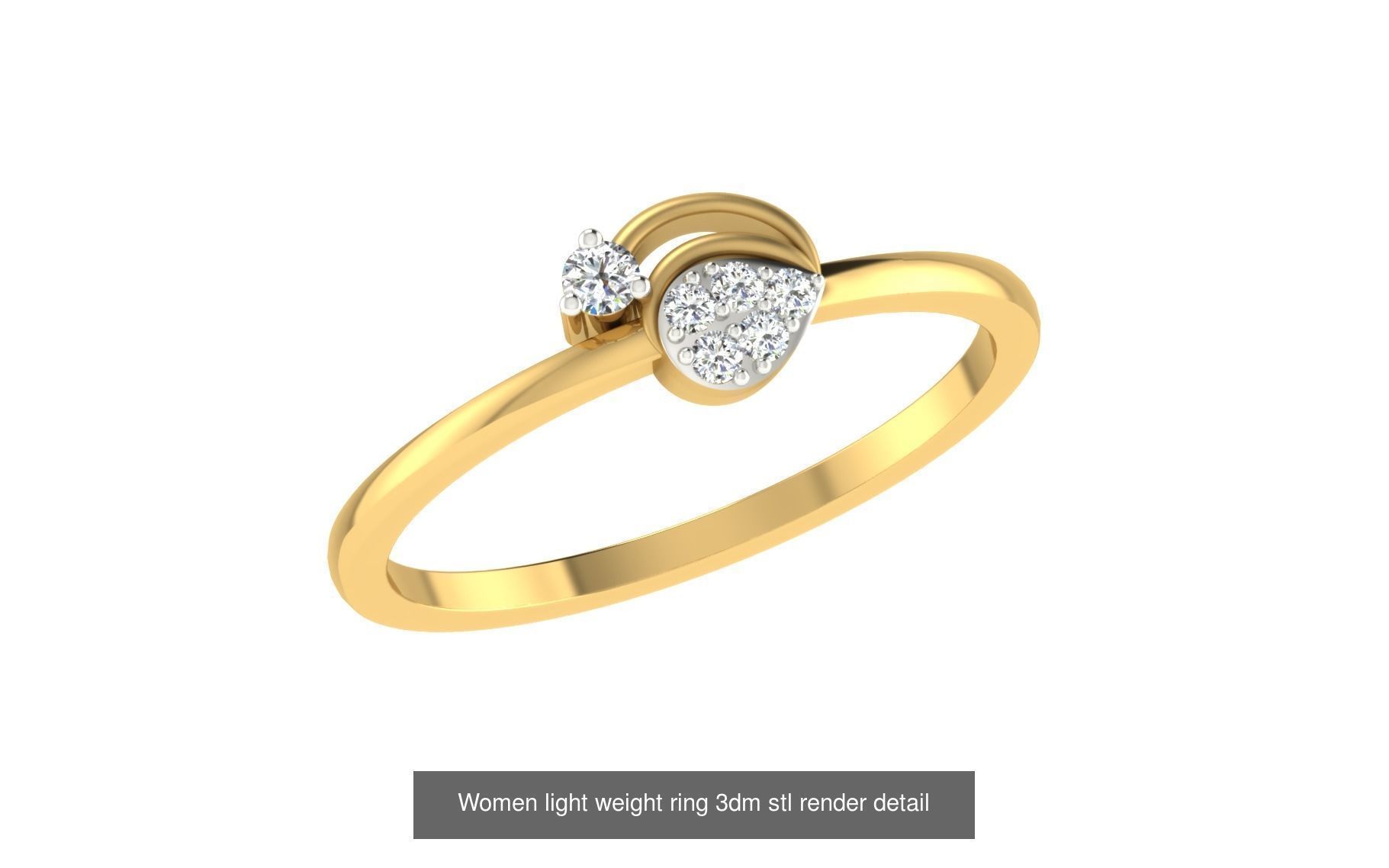 142 Women light weight ring 3dm stl render detail 3D print model 3D Model Collection_27