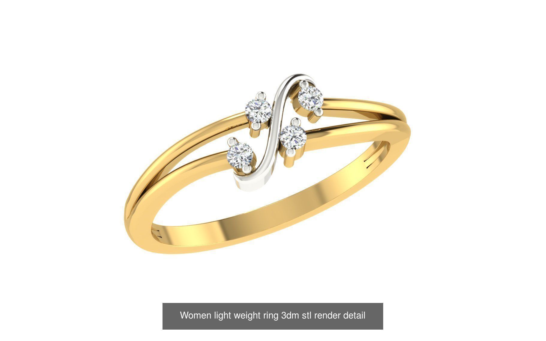 142 Women light weight ring 3dm stl render detail 3D print model 3D Model Collection_153