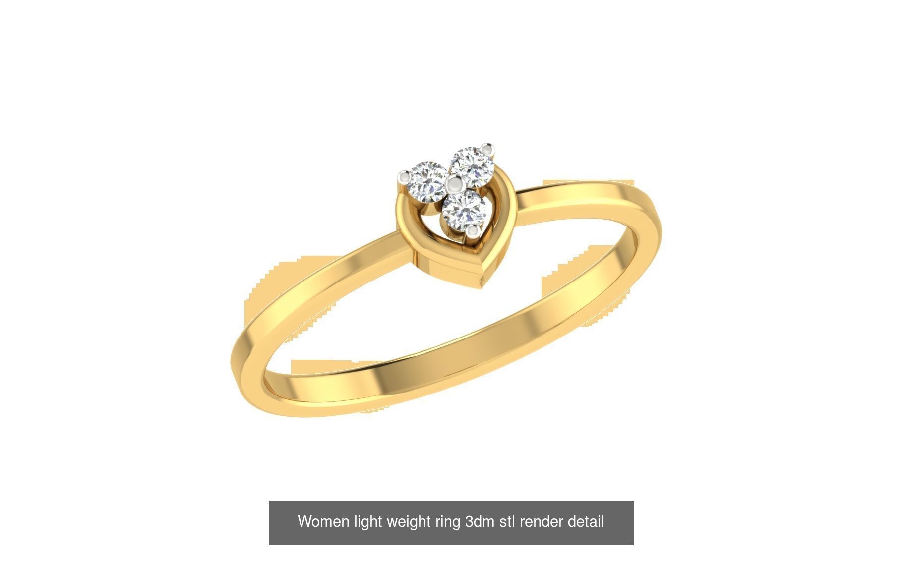 142 Women light weight ring 3dm stl render detail 3D print model 3D Model Collection_36