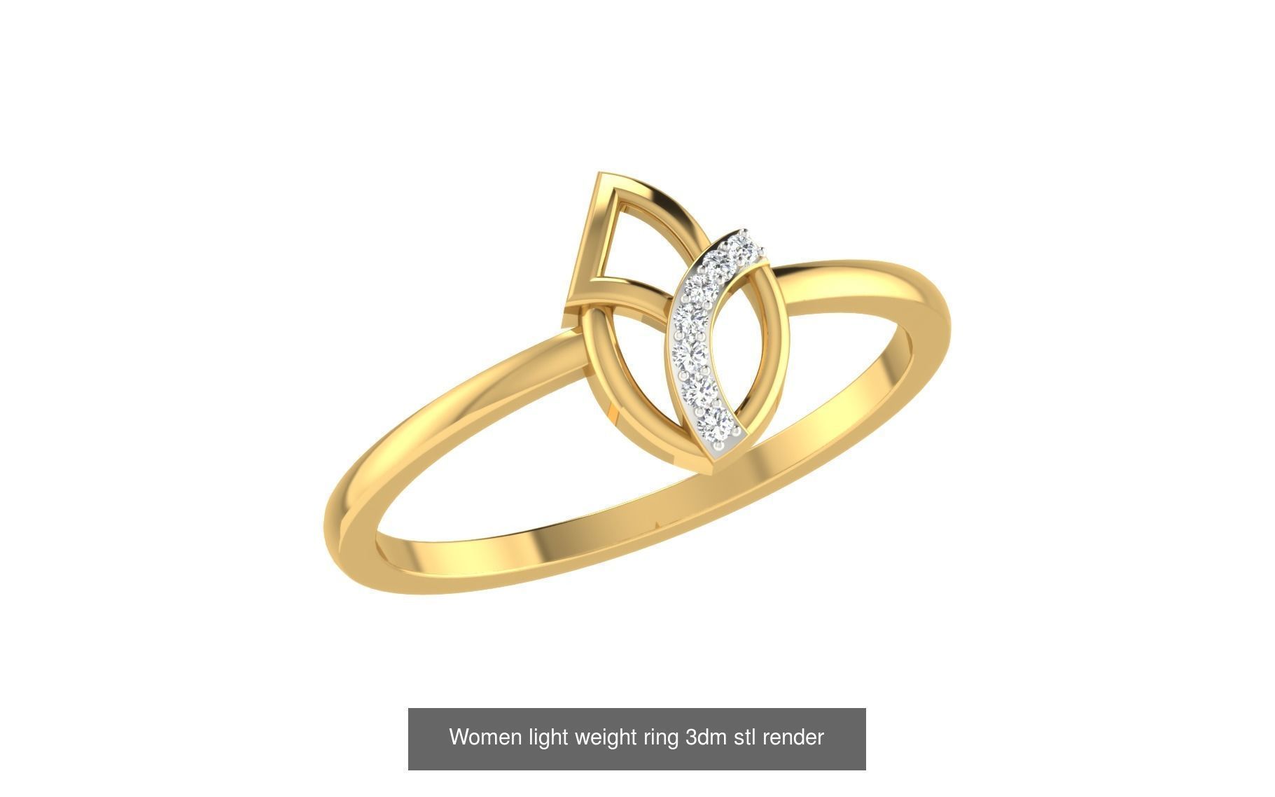 142 Women light weight ring 3dm stl render detail 3D print model 3D Model Collection_59