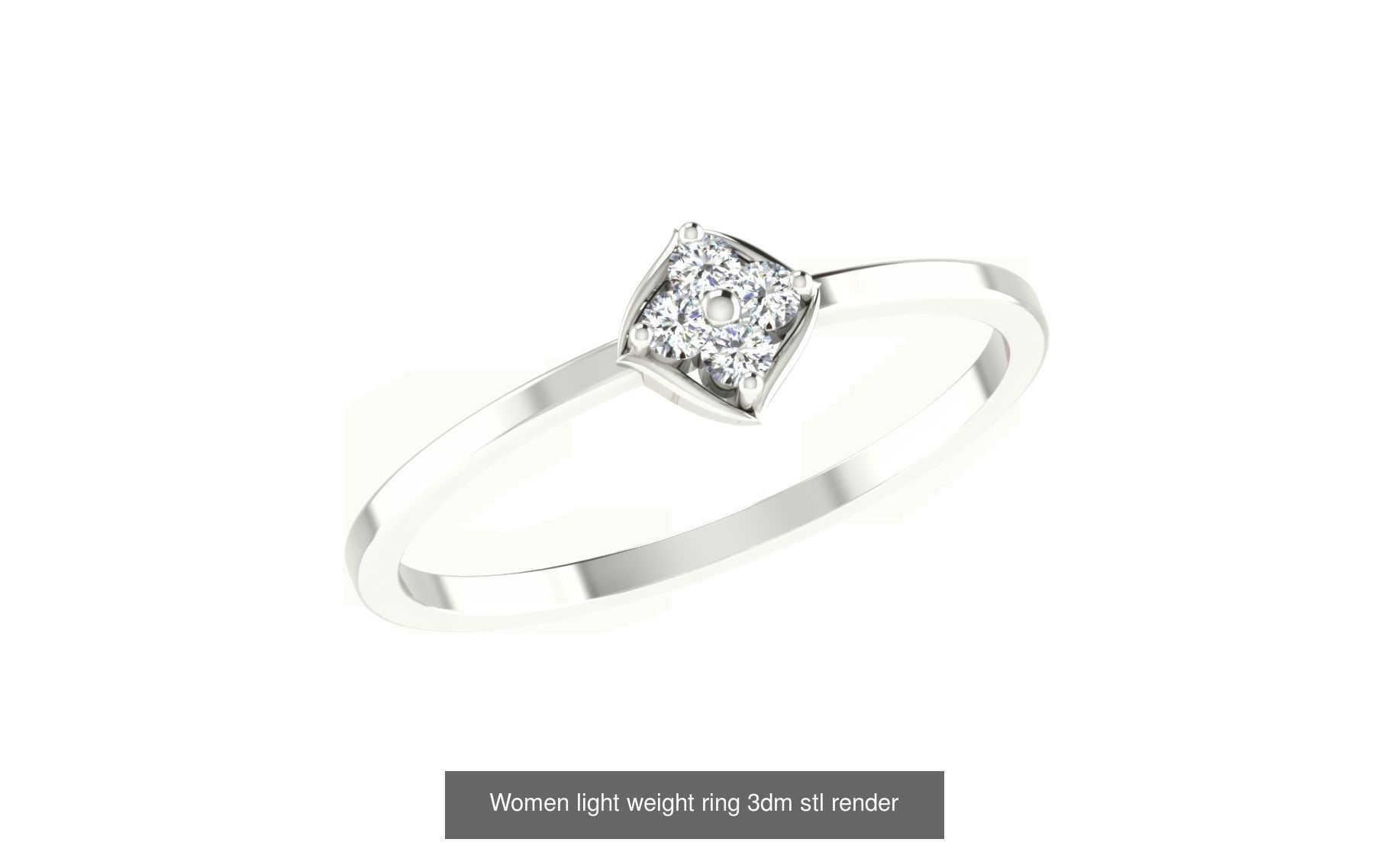 142 Women light weight ring 3dm stl render detail 3D print model 3D Model Collection_72