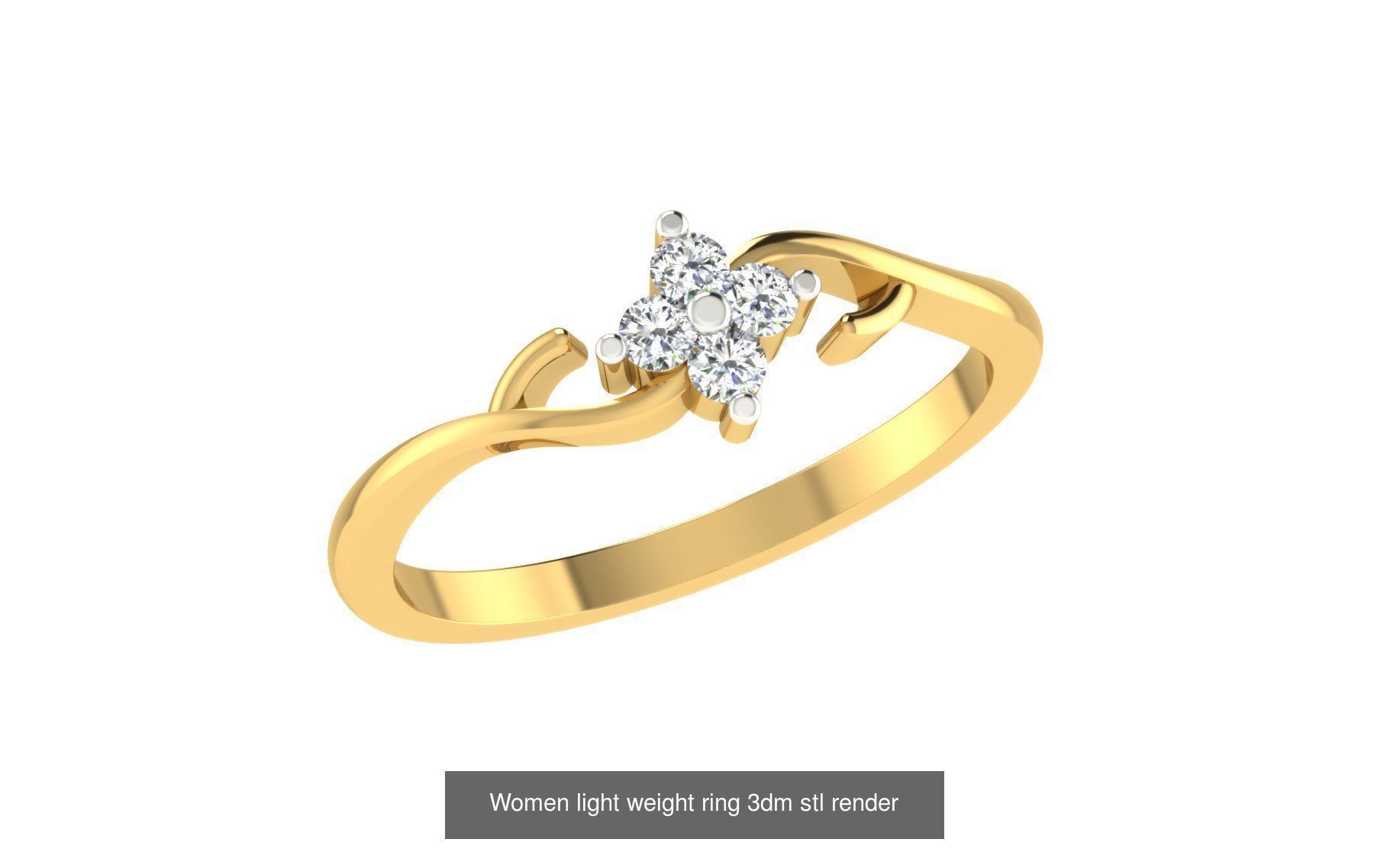142 Women light weight ring 3dm stl render detail 3D print model 3D Model Collection_148