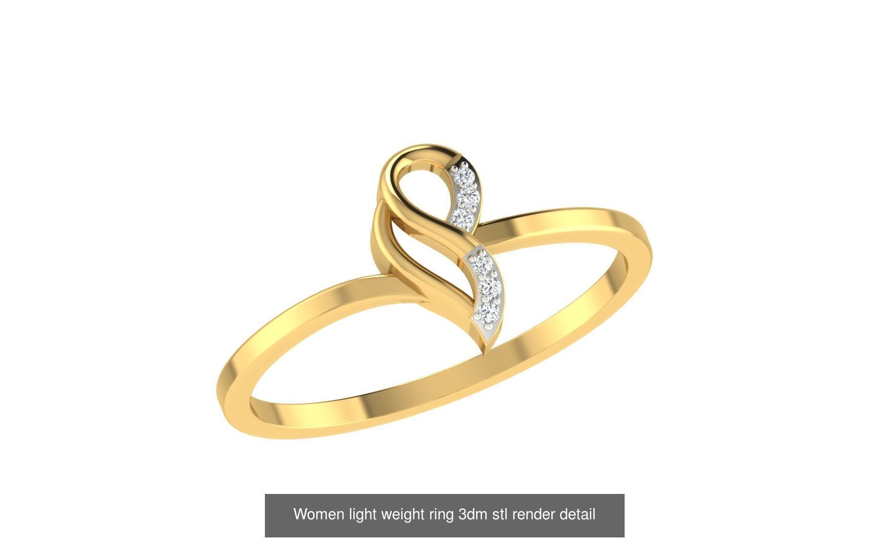 142 Women light weight ring 3dm stl render detail 3D print model 3D Model Collection_56