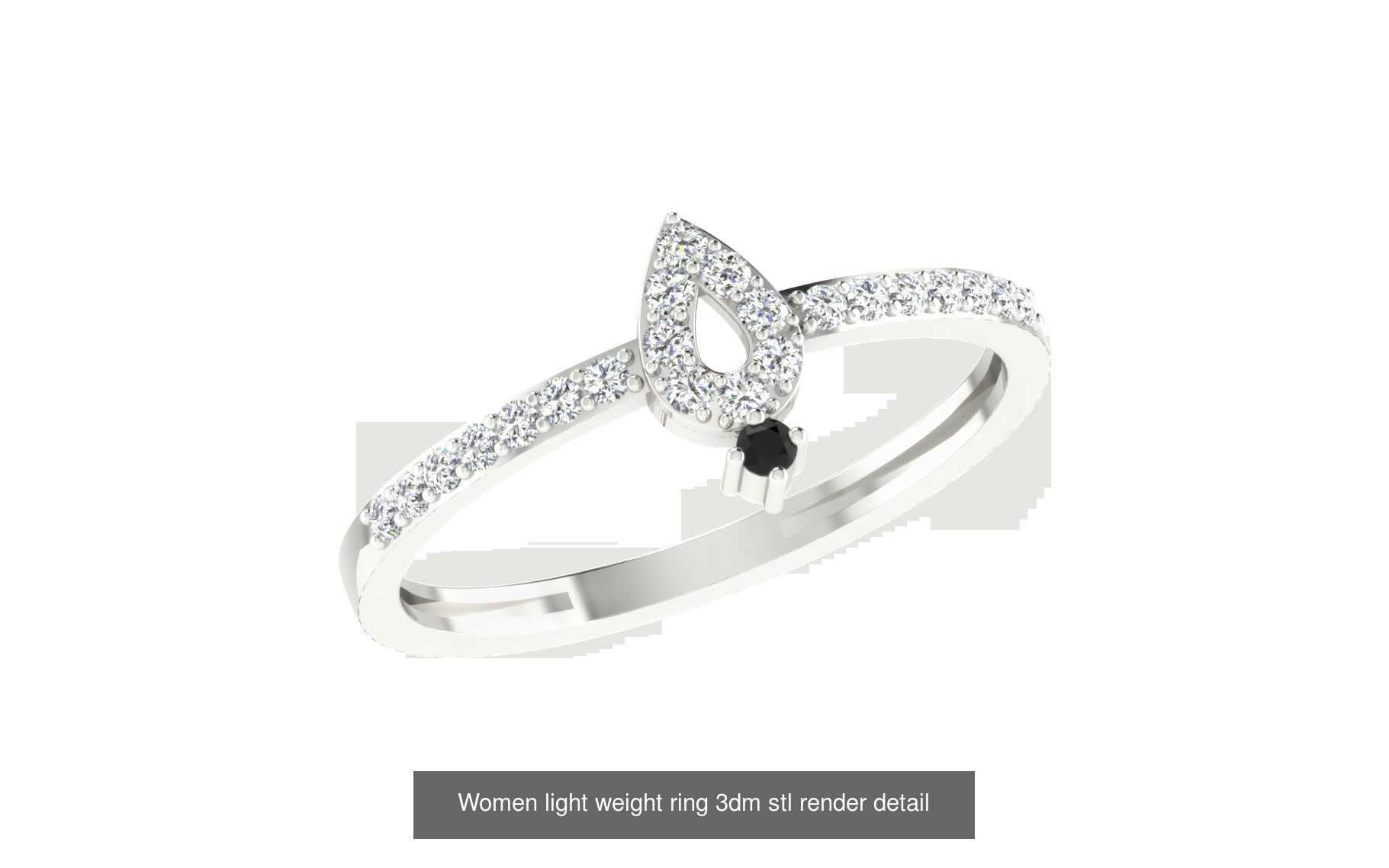 142 Women light weight ring 3dm stl render detail 3D print model 3D Model Collection_51