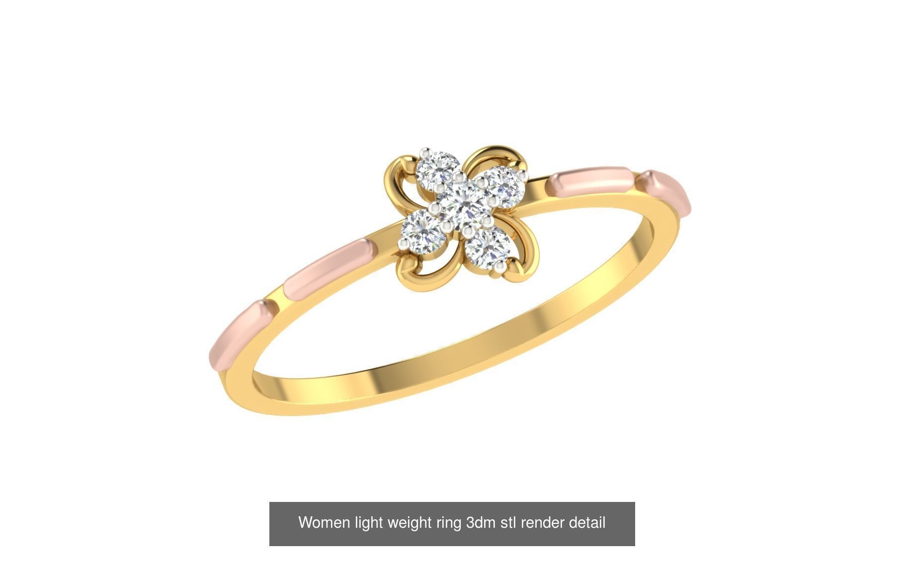 142 Women light weight ring 3dm stl render detail 3D print model 3D Model Collection_18