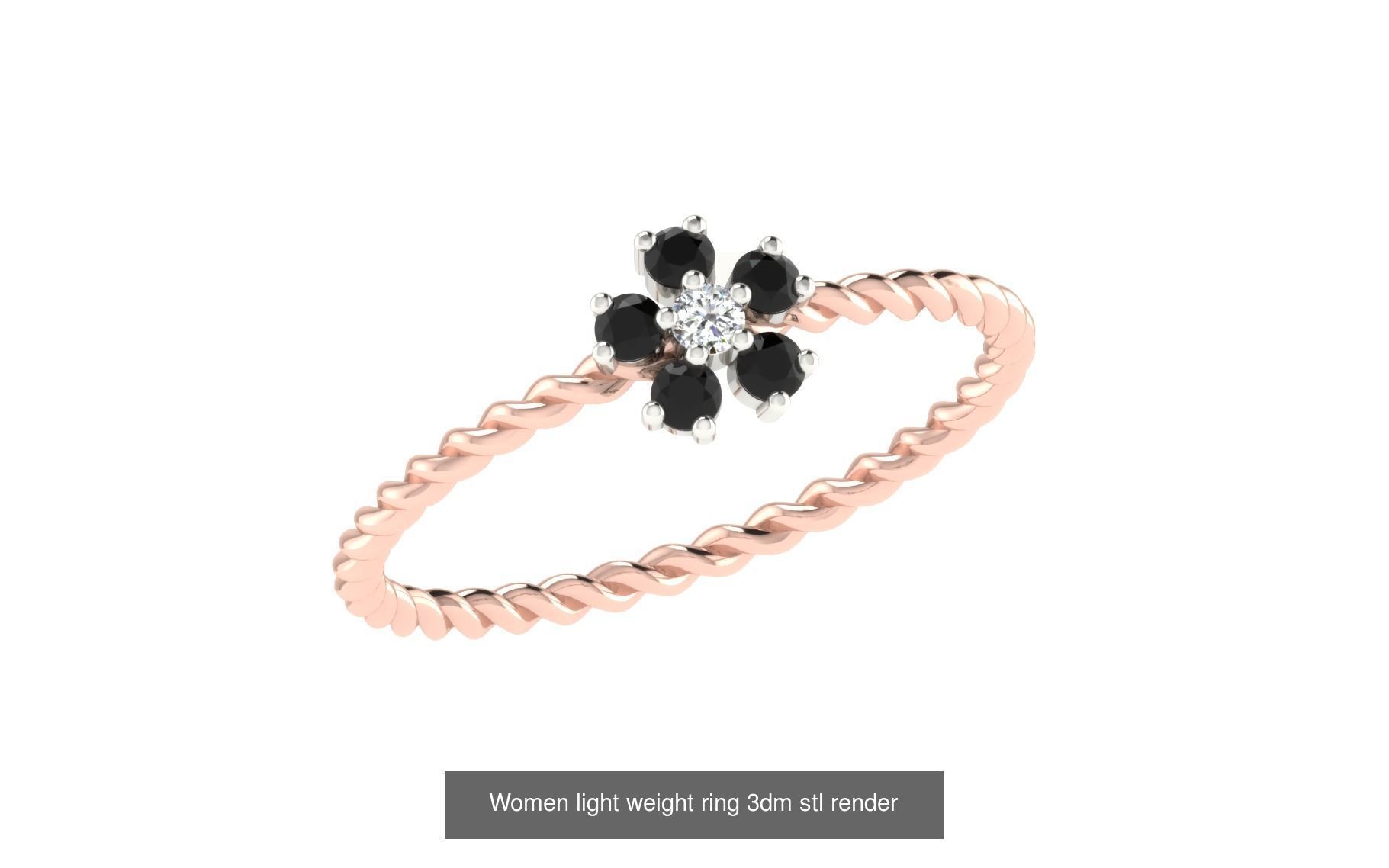 142 Women light weight ring 3dm stl render detail 3D print model 3D Model Collection_74