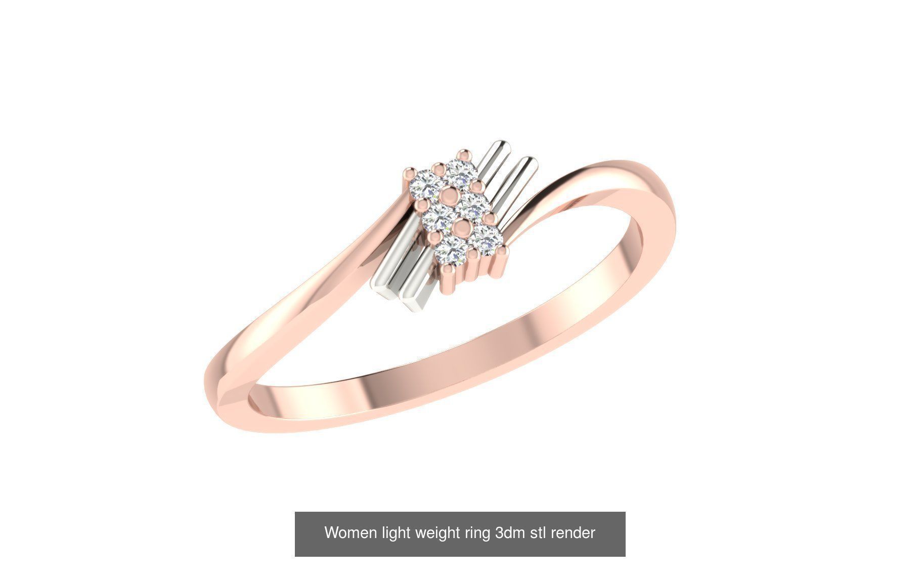 142 Women light weight ring 3dm stl render detail 3D print model 3D Model Collection_108
