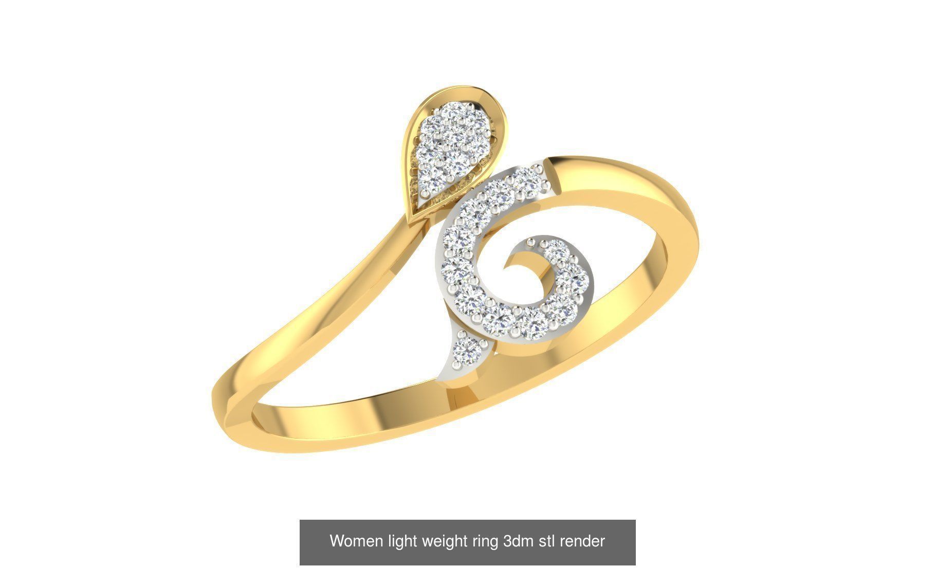 142 Women light weight ring 3dm stl render detail 3D print model 3D Model Collection_96