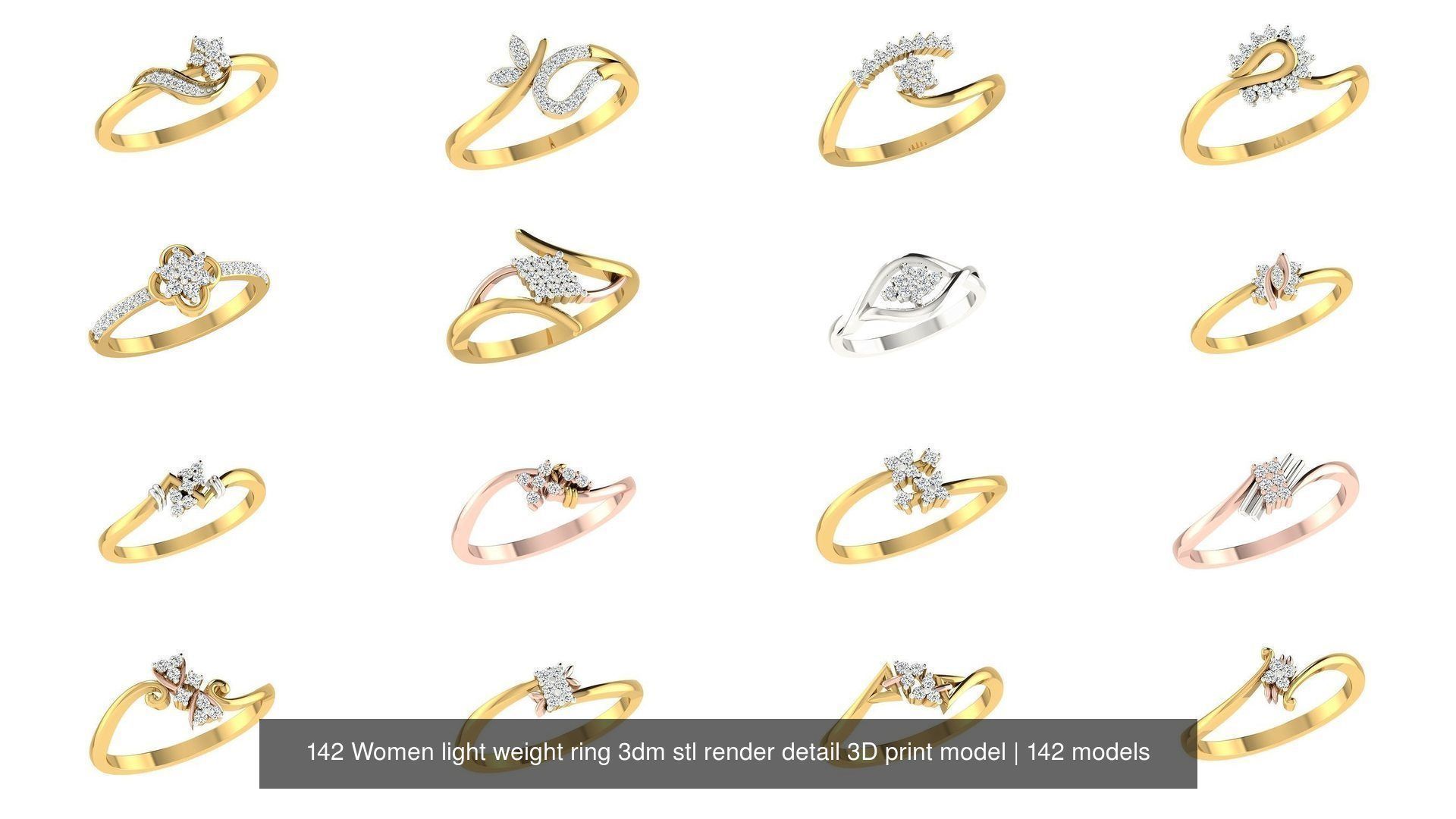 142 Women light weight ring 3dm stl render detail 3D print model 3D Model Collection_10