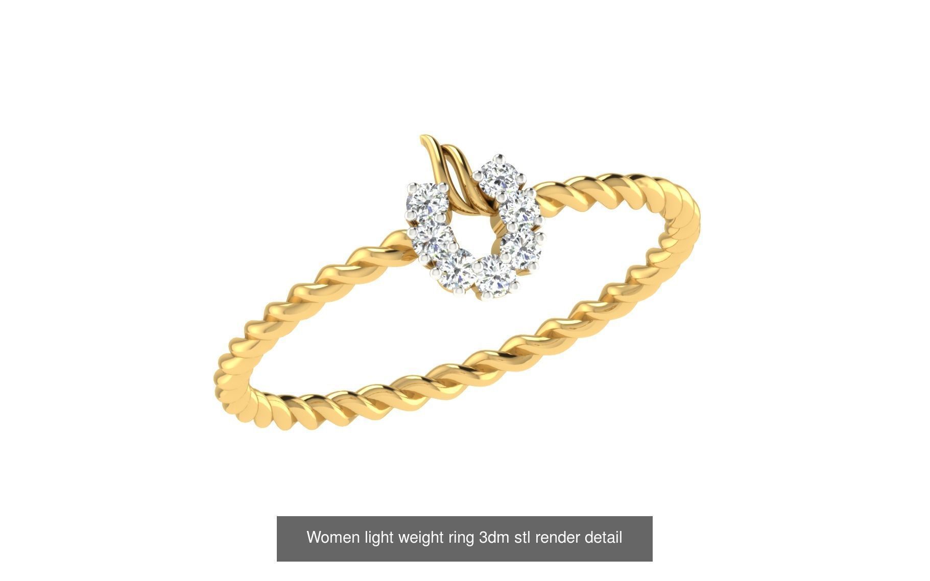 142 Women light weight ring 3dm stl render detail 3D print model 3D Model Collection_40