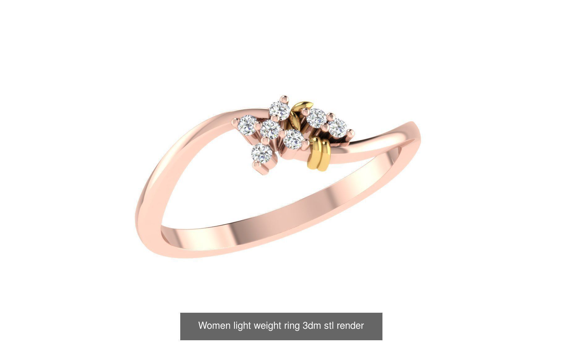 142 Women light weight ring 3dm stl render detail 3D print model 3D Model Collection_106