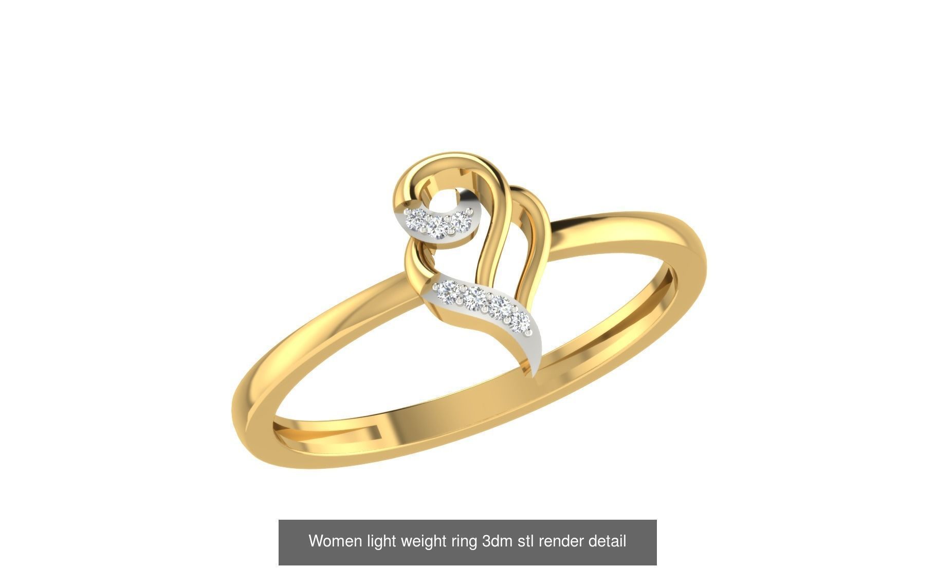 142 Women light weight ring 3dm stl render detail 3D print model 3D Model Collection_54