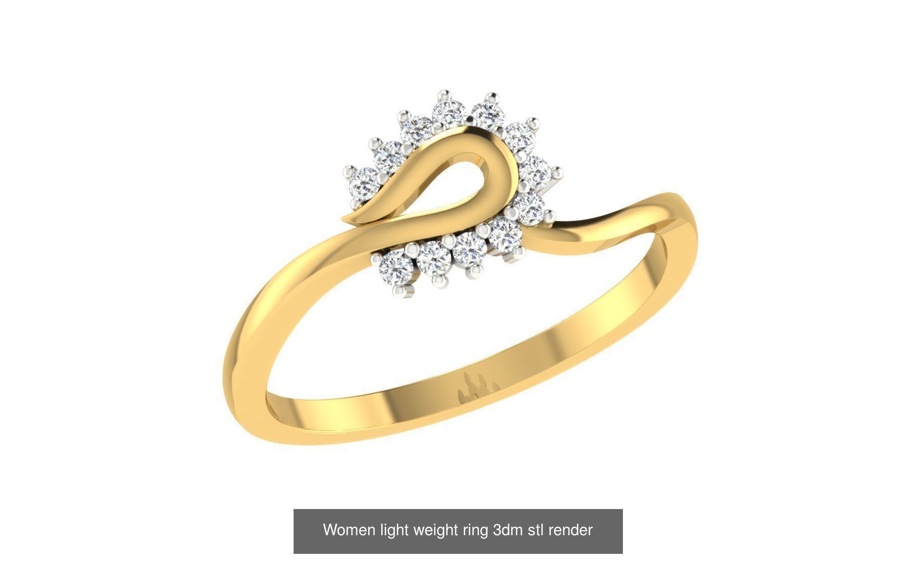 142 Women light weight ring 3dm stl render detail 3D print model 3D Model Collection_100