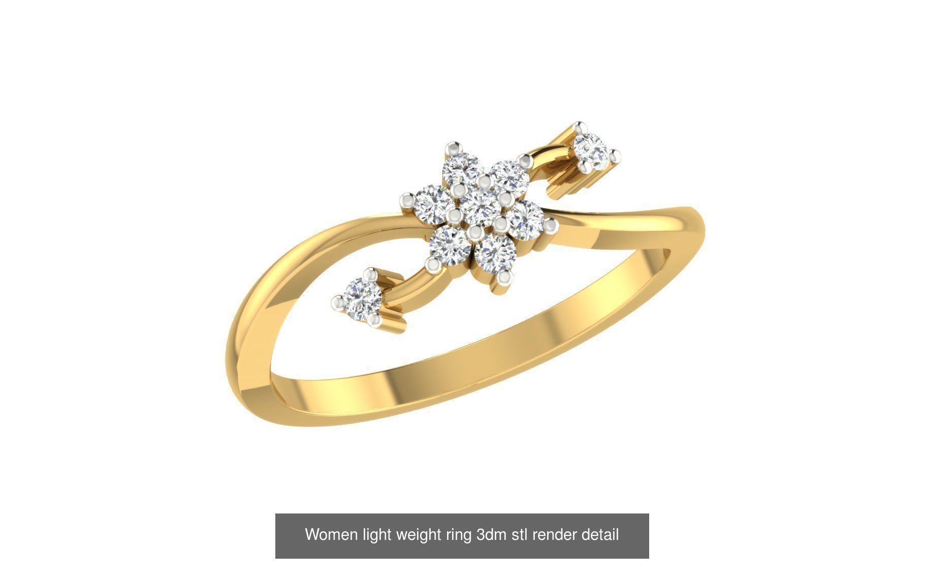 142 Women light weight ring 3dm stl render detail 3D print model 3D Model Collection_151