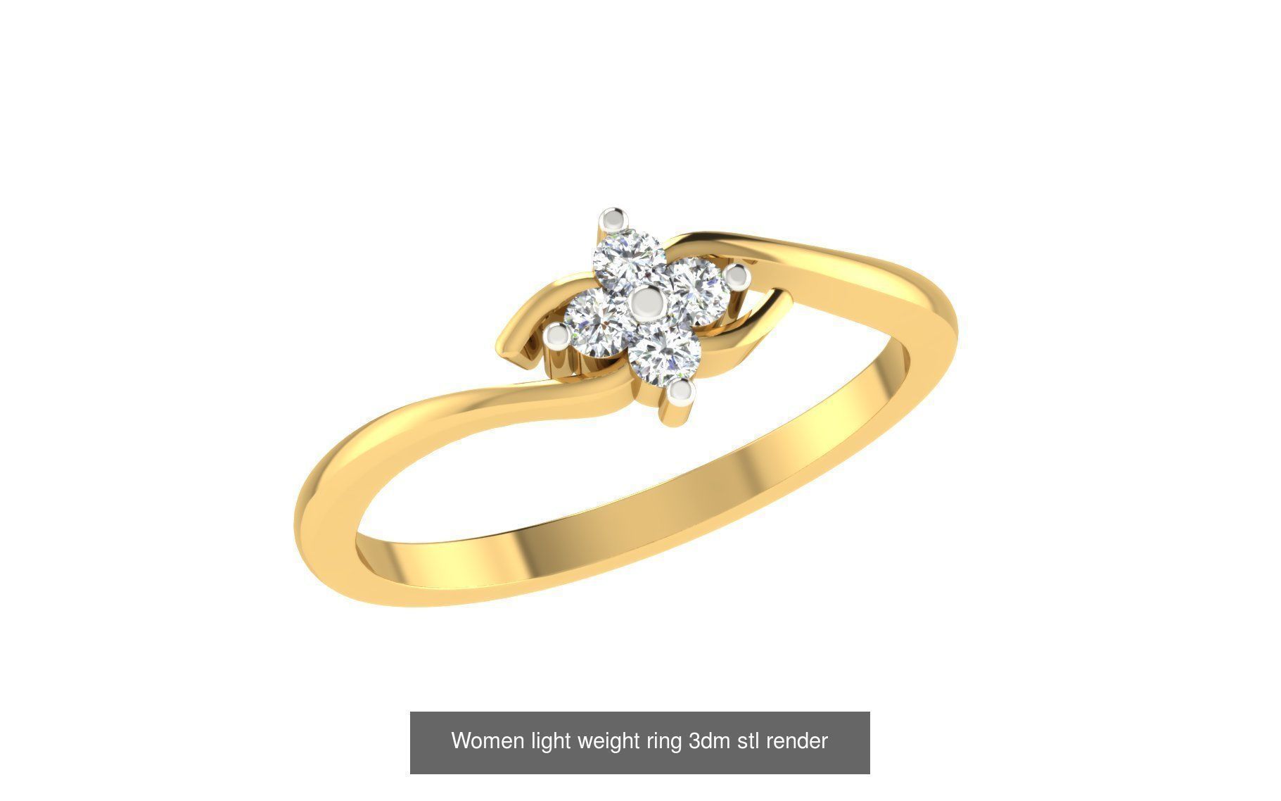 142 Women light weight ring 3dm stl render detail 3D print model 3D Model Collection_143