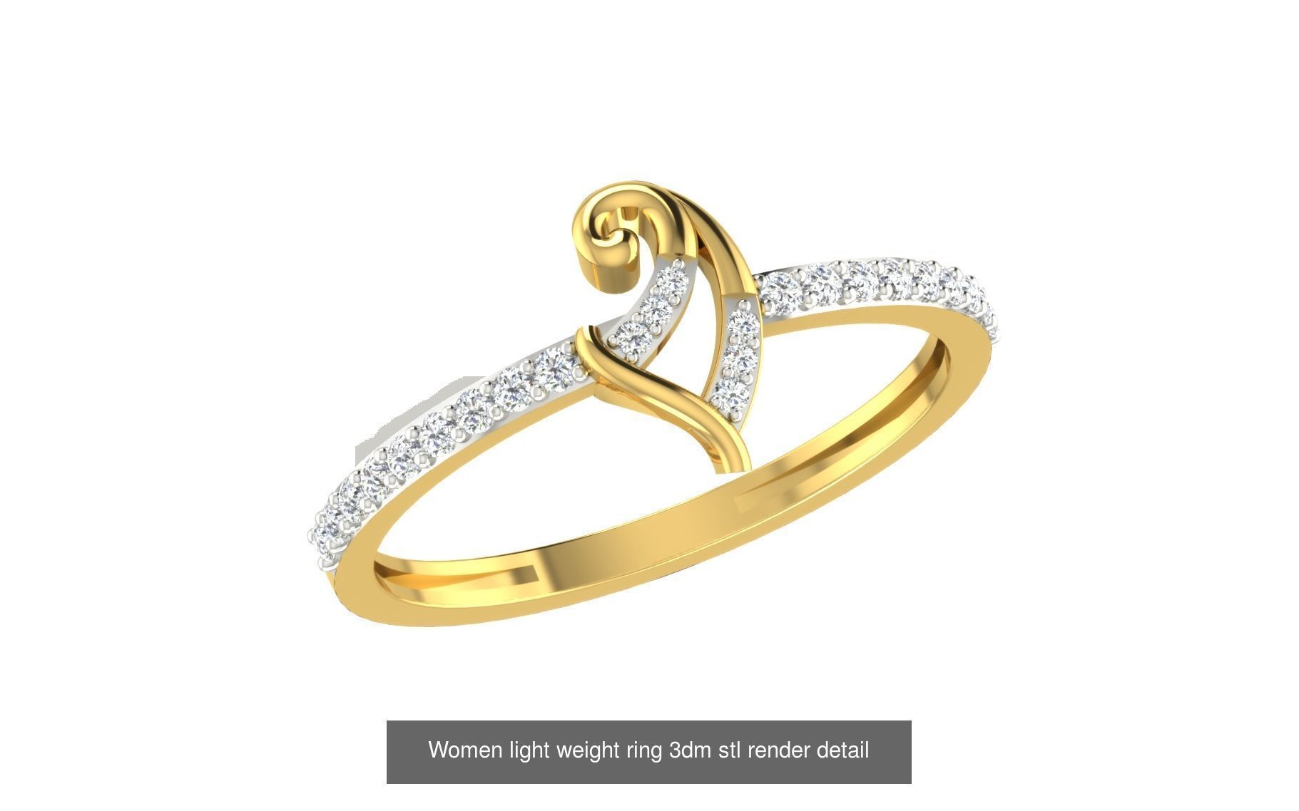142 Women light weight ring 3dm stl render detail 3D print model 3D Model Collection_46