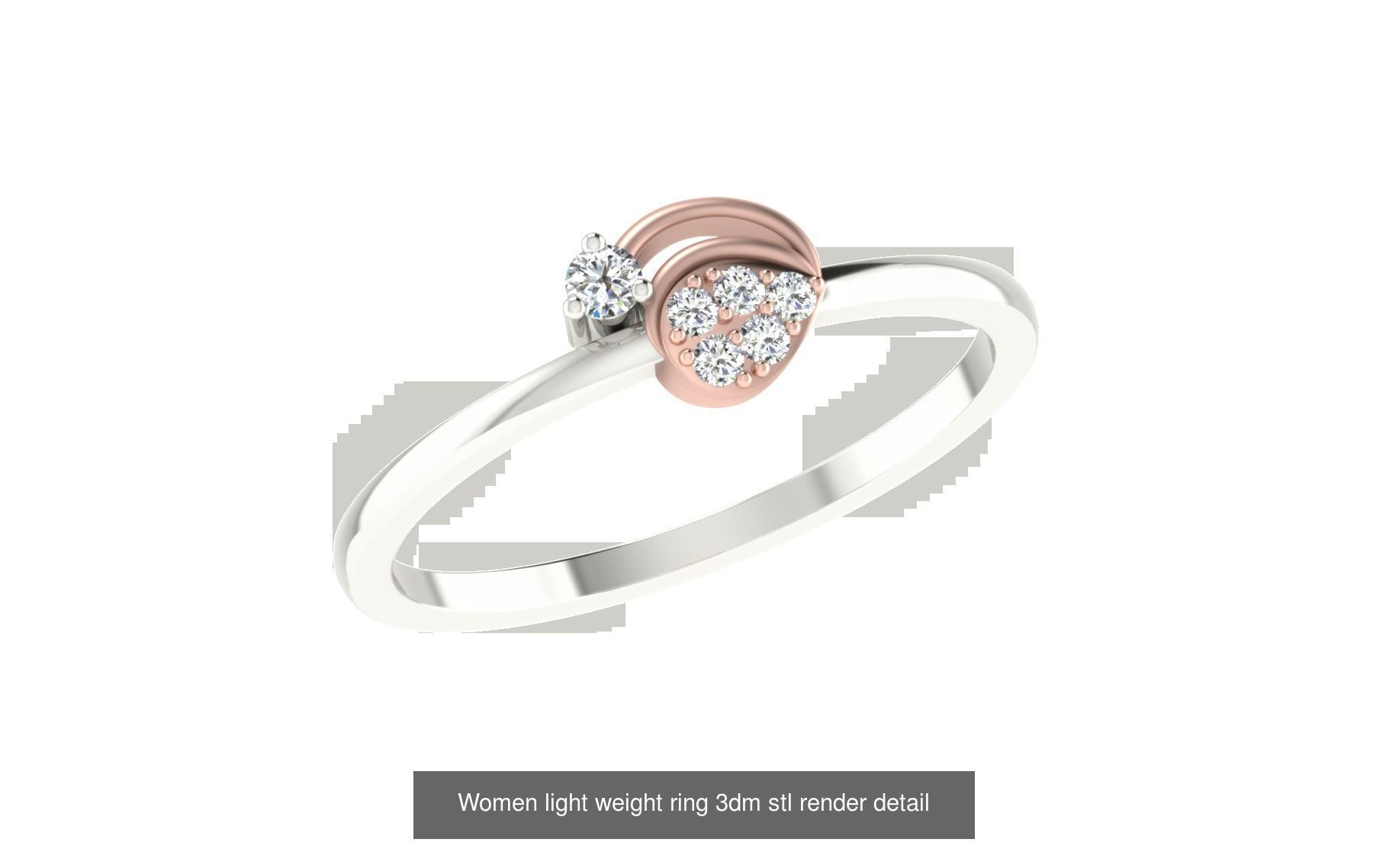 142 Women light weight ring 3dm stl render detail 3D print model 3D Model Collection_28