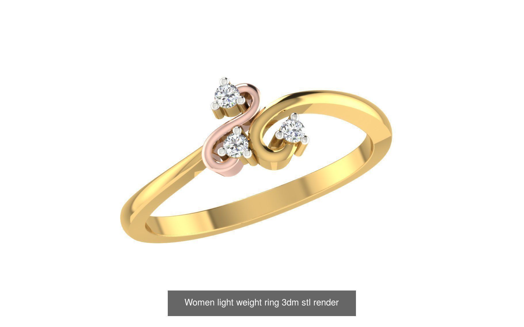 142 Women light weight ring 3dm stl render detail 3D print model 3D Model Collection_139