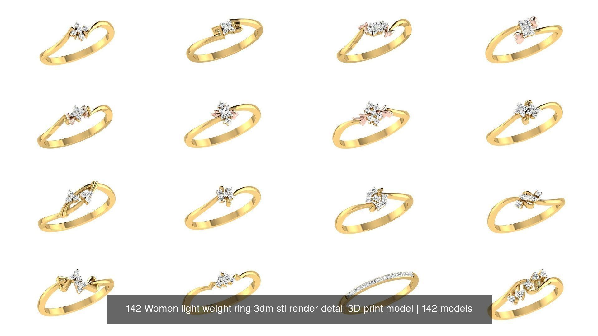 142 Women light weight ring 3dm stl render detail 3D print model 3D Model Collection_12