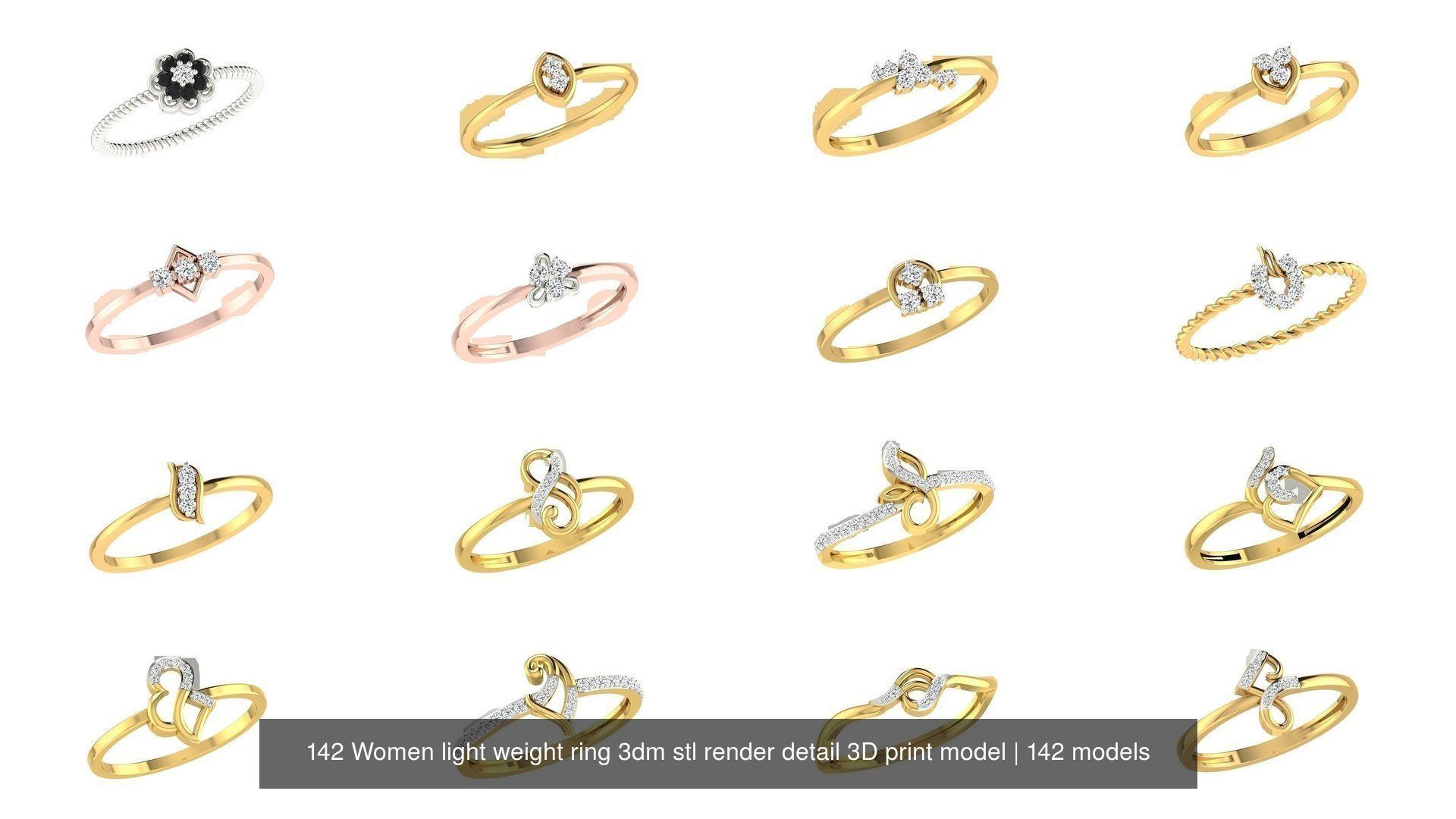 142 Women light weight ring 3dm stl render detail 3D print model 3D Model Collection_2