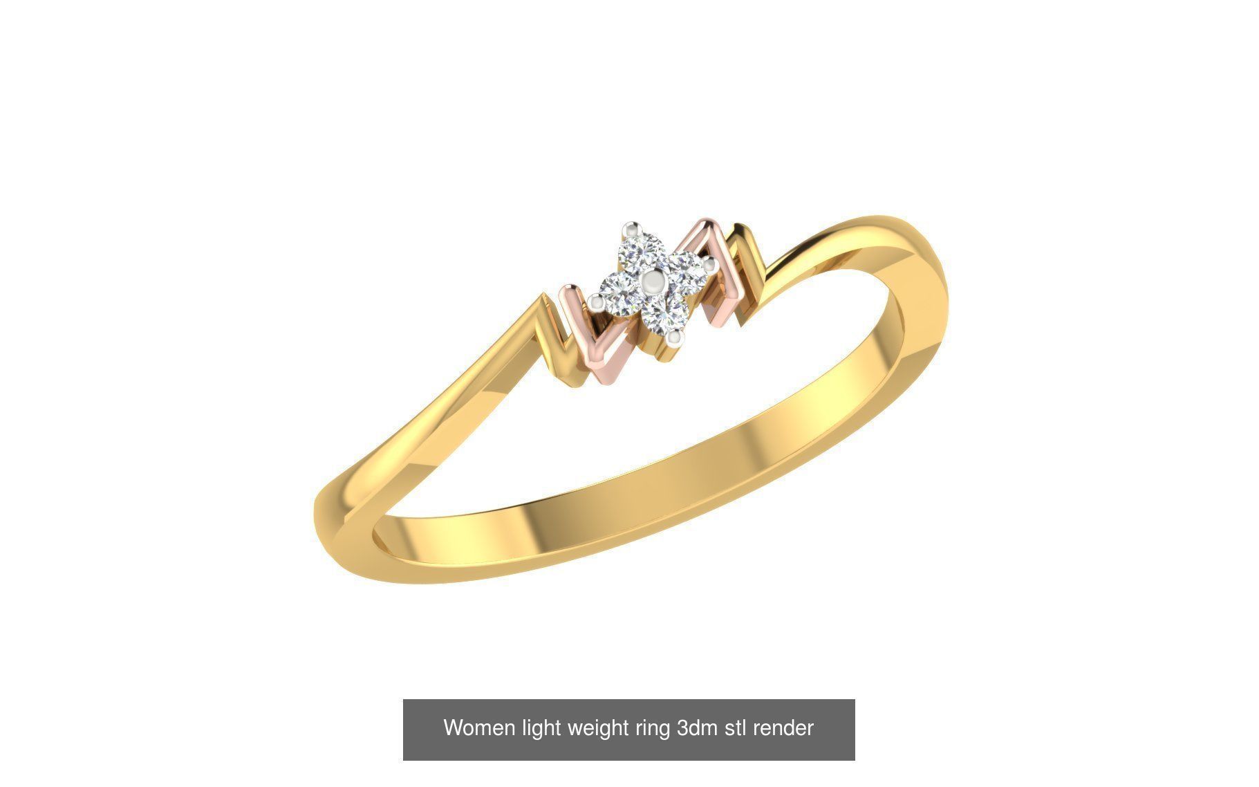 142 Women light weight ring 3dm stl render detail 3D print model 3D Model Collection_117