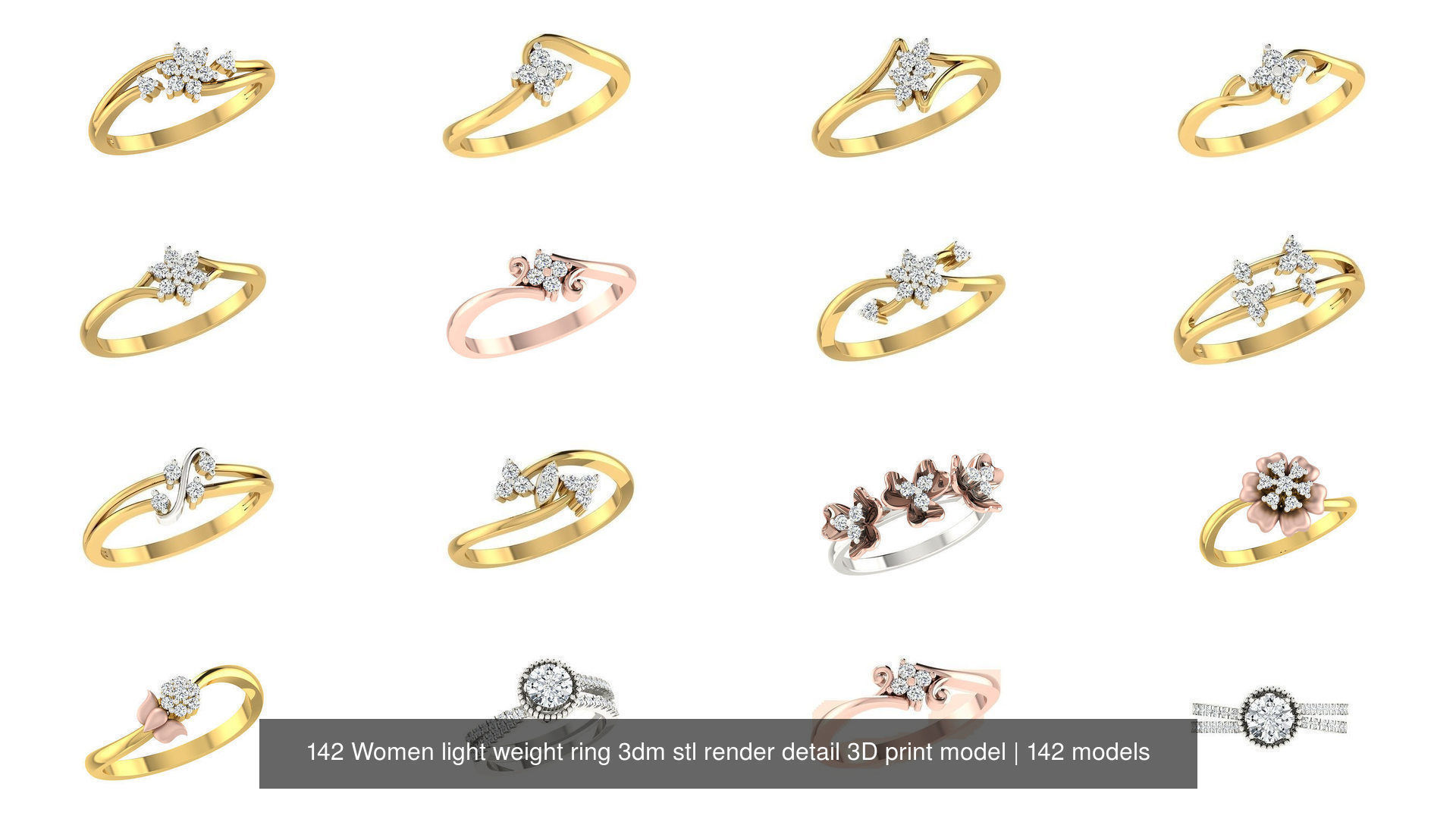 142 Women light weight ring 3dm stl render detail 3D print model 3D Model Collection_15