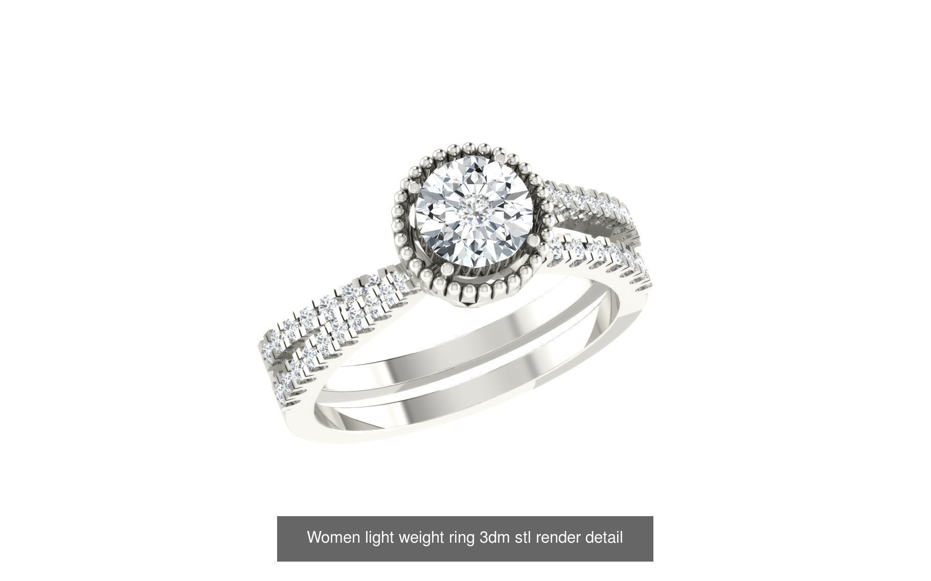 142 Women light weight ring 3dm stl render detail 3D print model 3D Model Collection_158