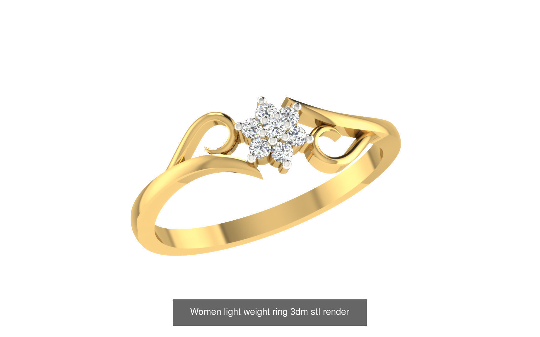 142 Women light weight ring 3dm stl render detail 3D print model 3D Model Collection_91