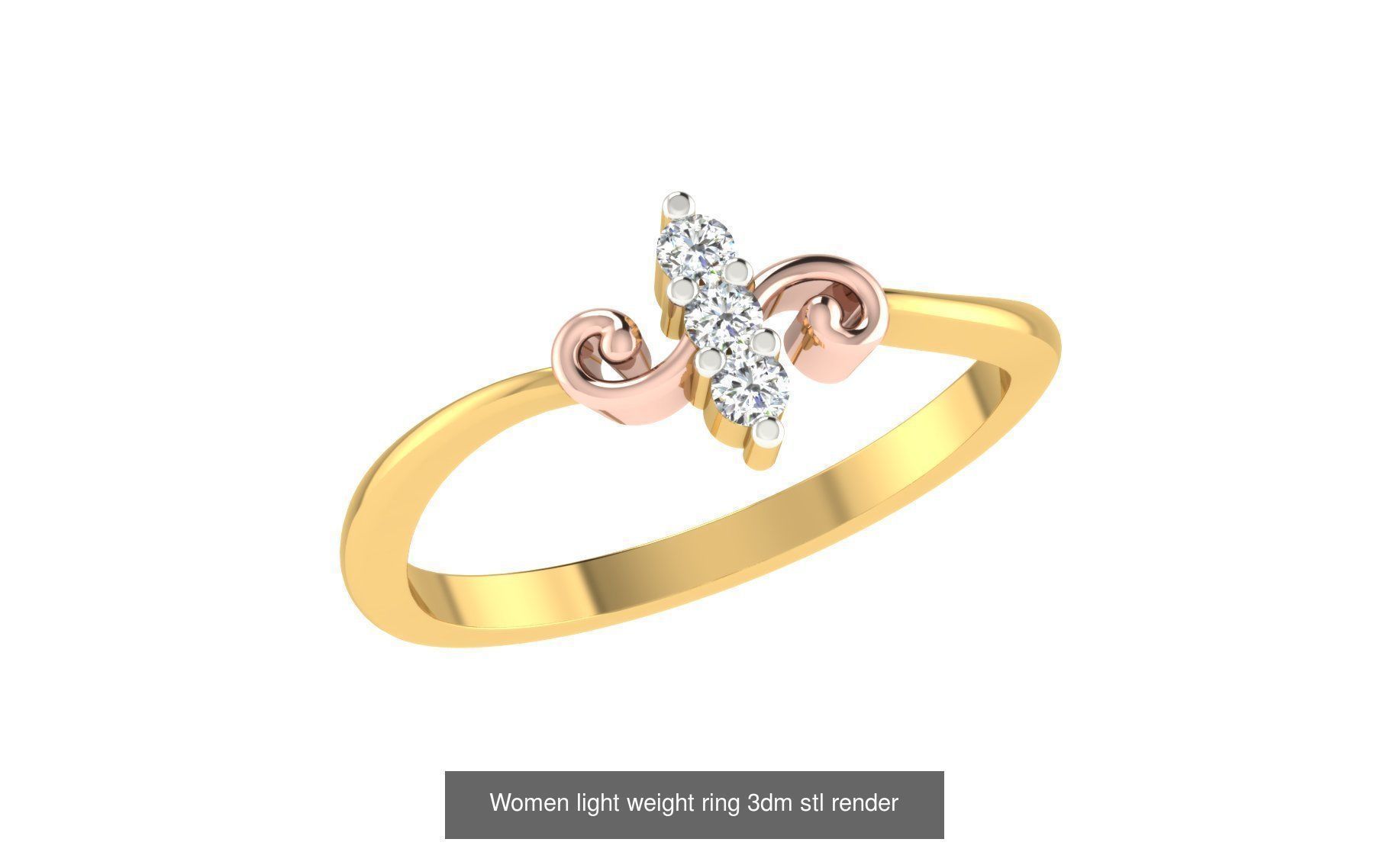 142 Women light weight ring 3dm stl render detail 3D print model 3D Model Collection_142