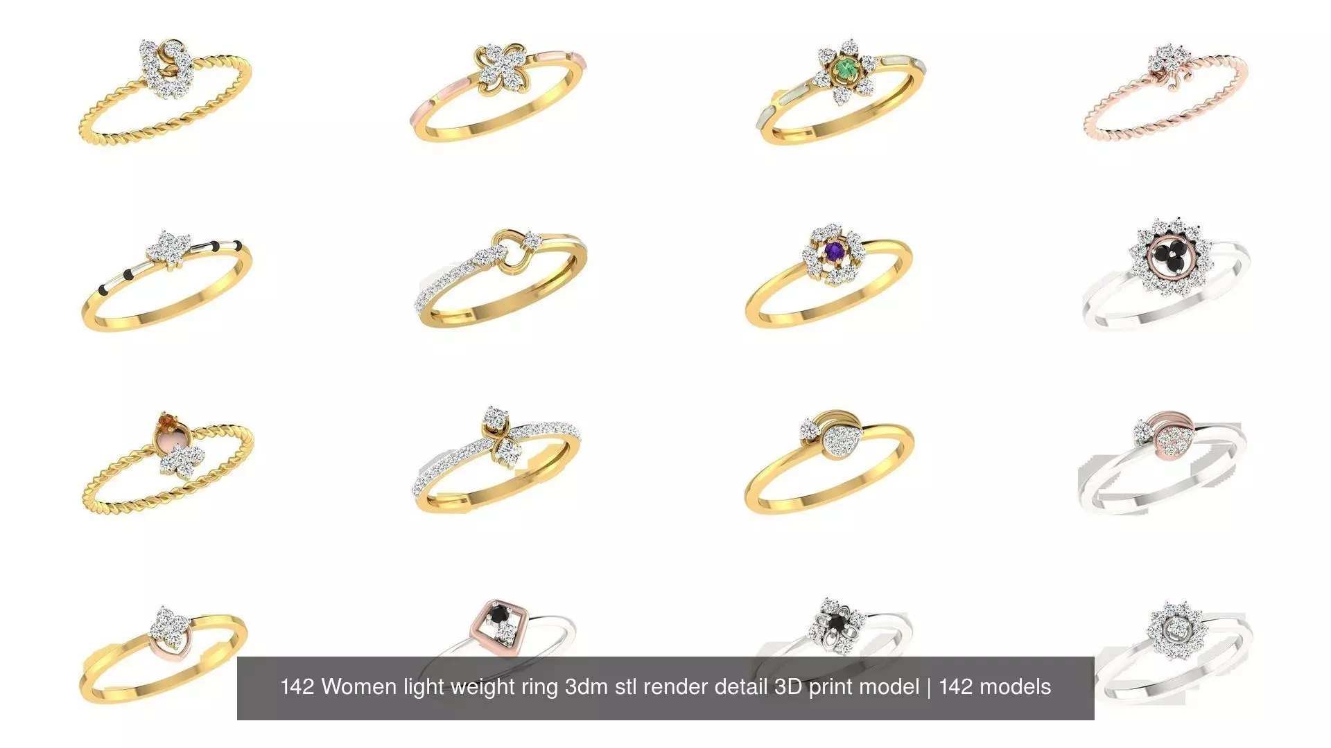 142 Women light weight ring 3dm stl render detail 3D print model 3D Model Collection_0