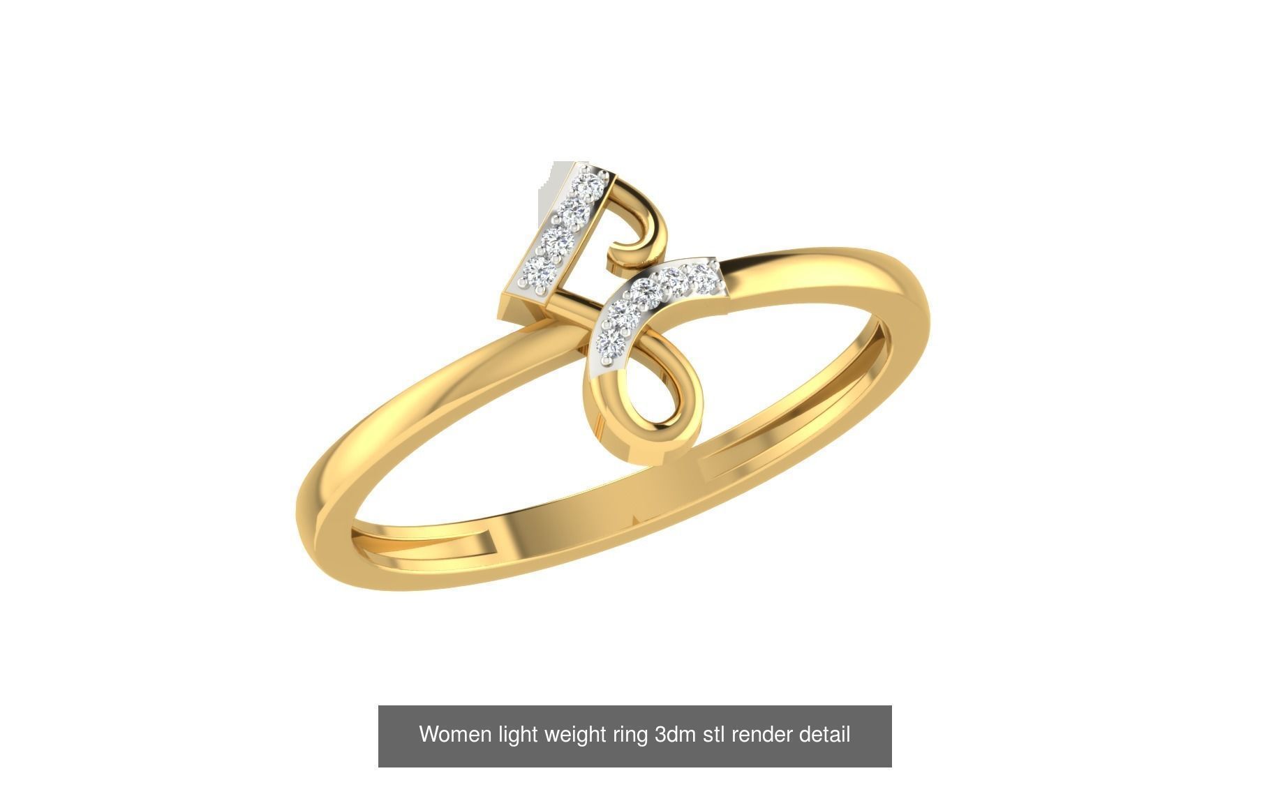 142 Women light weight ring 3dm stl render detail 3D print model 3D Model Collection_48