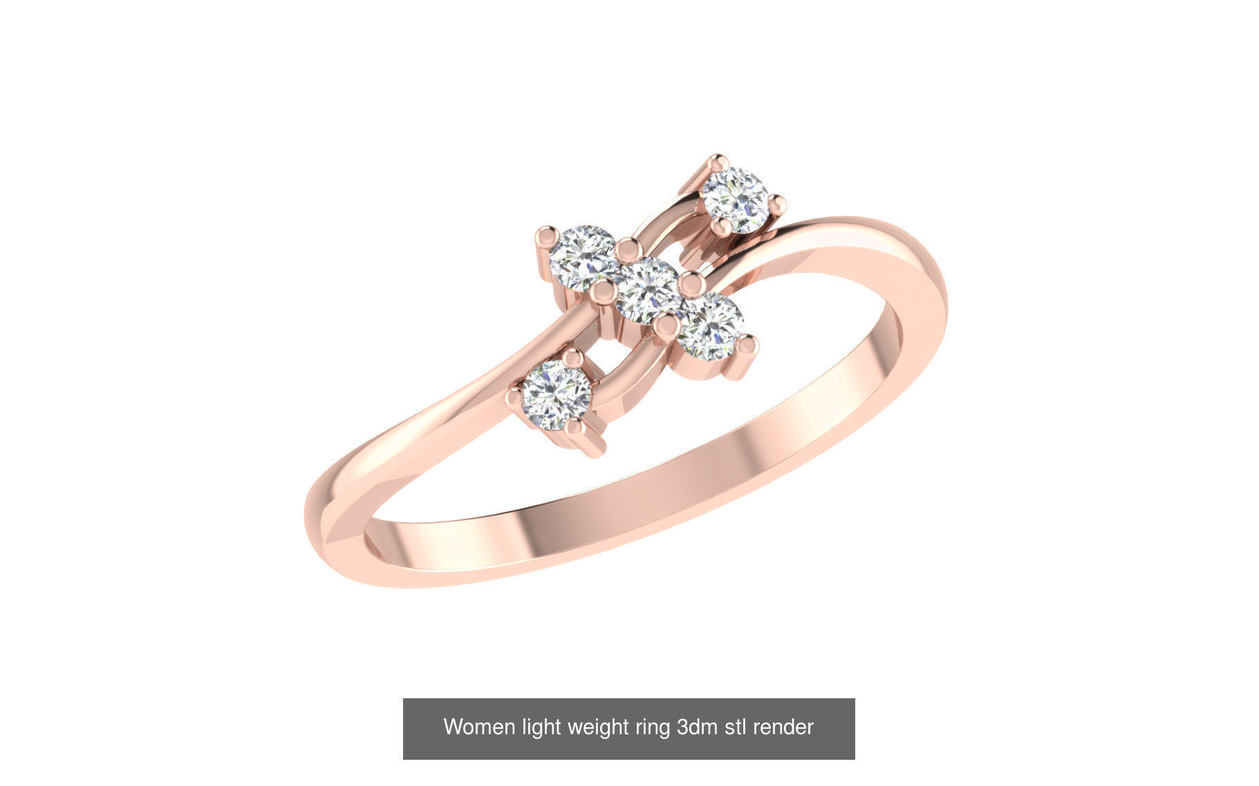 142 Women light weight ring 3dm stl render detail 3D print model 3D Model Collection_133