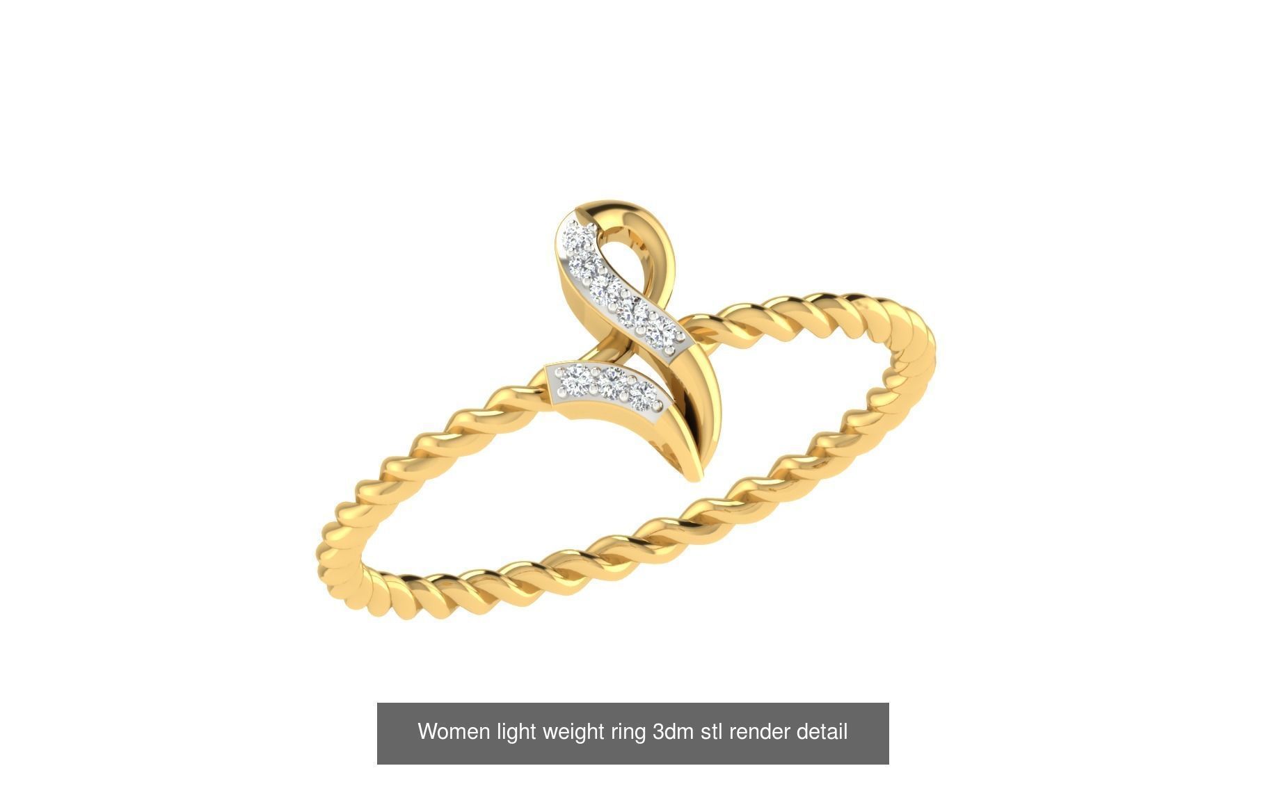 142 Women light weight ring 3dm stl render detail 3D print model 3D Model Collection_52