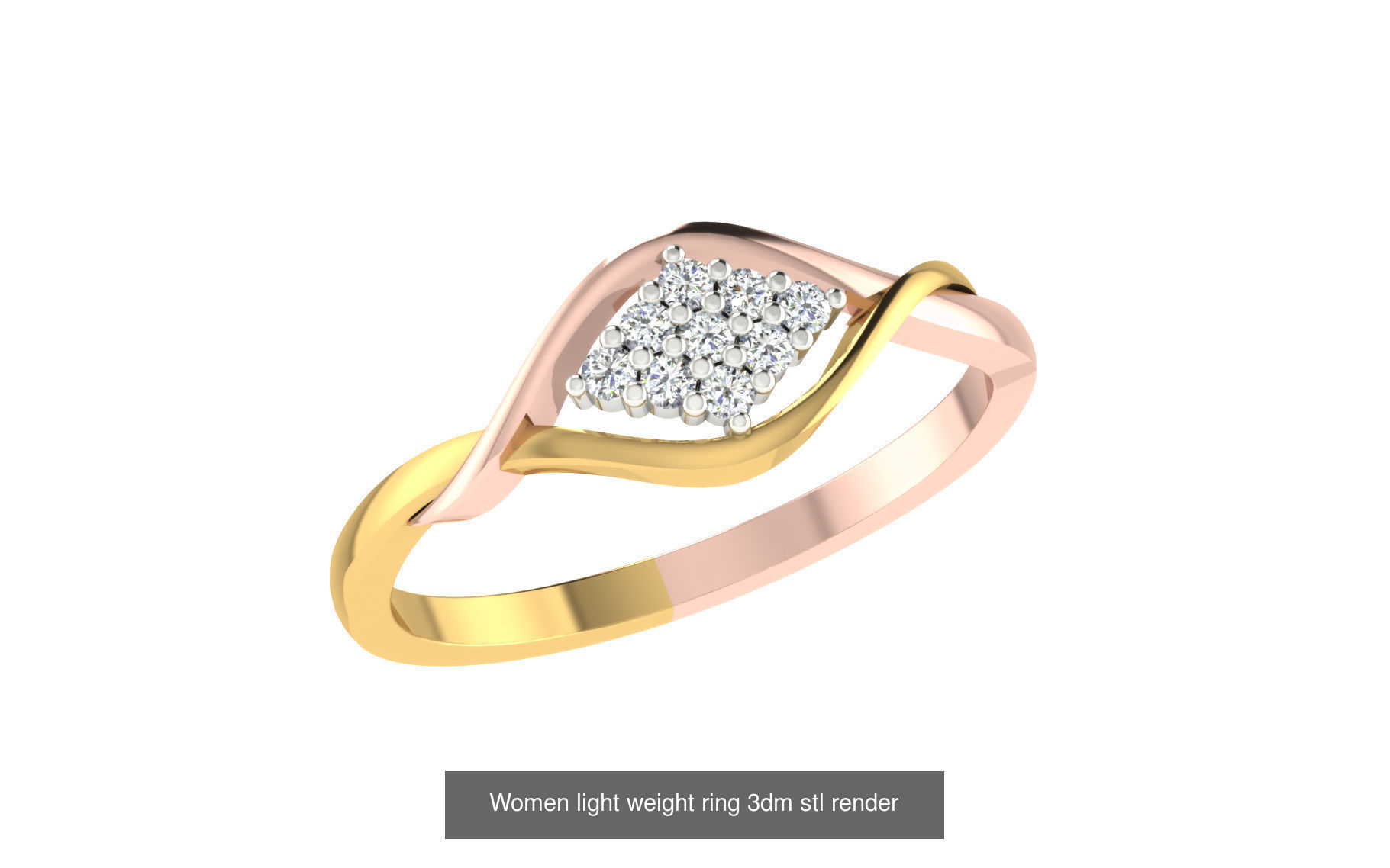142 Women light weight ring 3dm stl render detail 3D print model 3D Model Collection_93