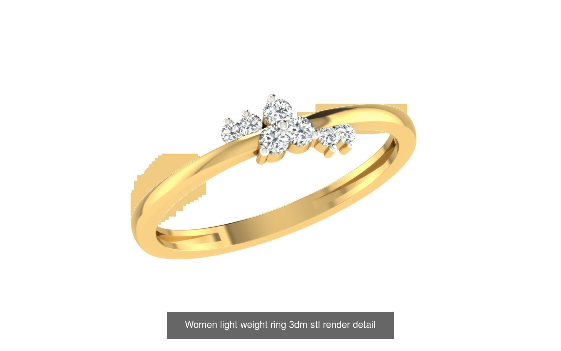142 Women light weight ring 3dm stl render detail 3D print model 3D Model Collection_35