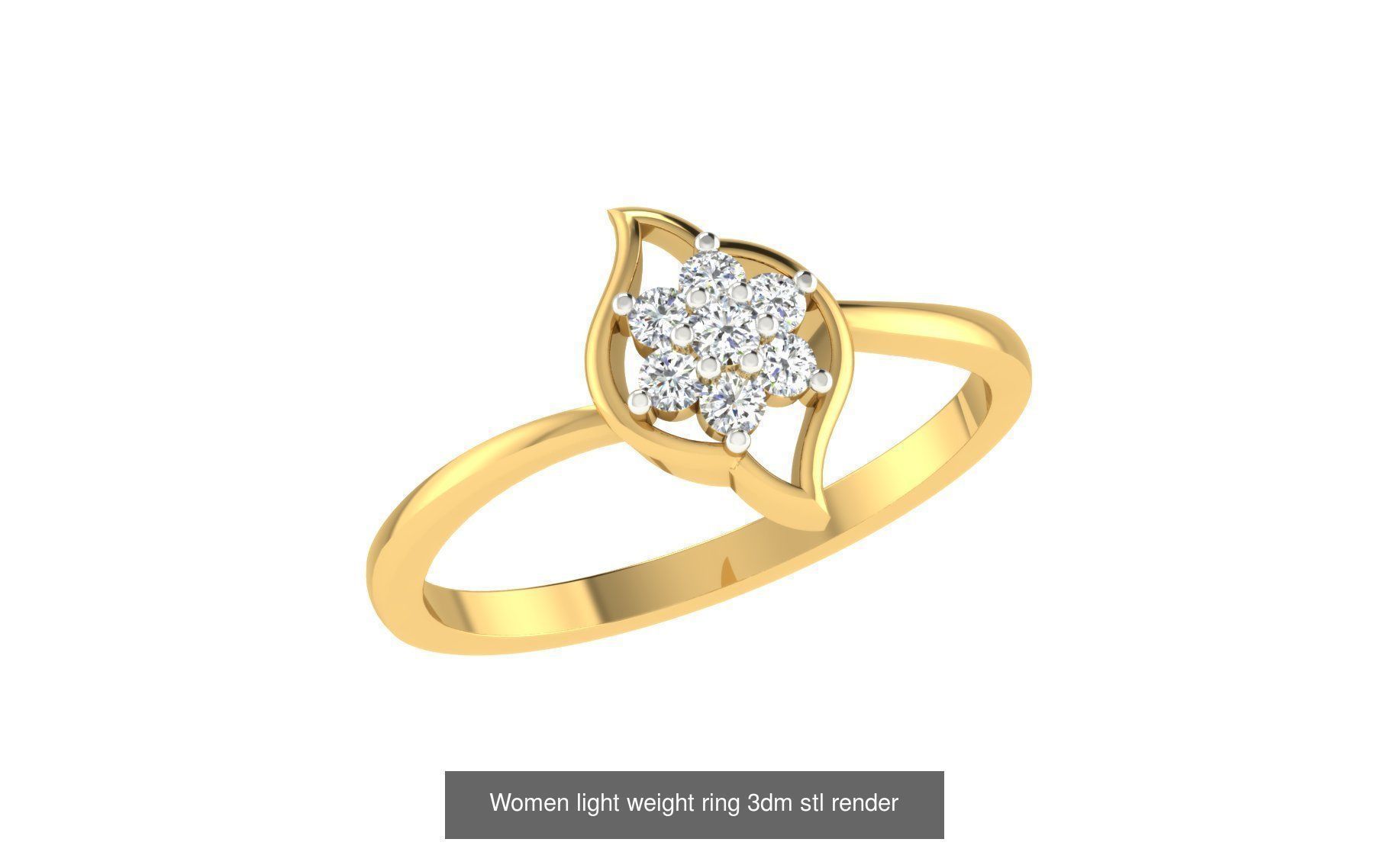 142 Women light weight ring 3dm stl render detail 3D print model 3D Model Collection_88