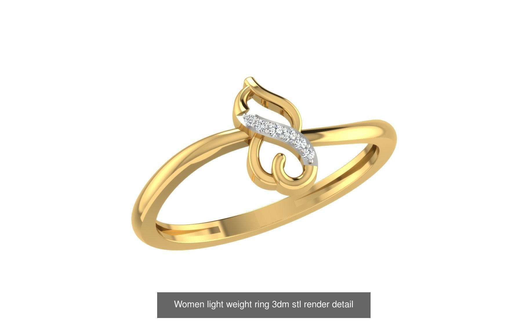 142 Women light weight ring 3dm stl render detail 3D print model 3D Model Collection_50